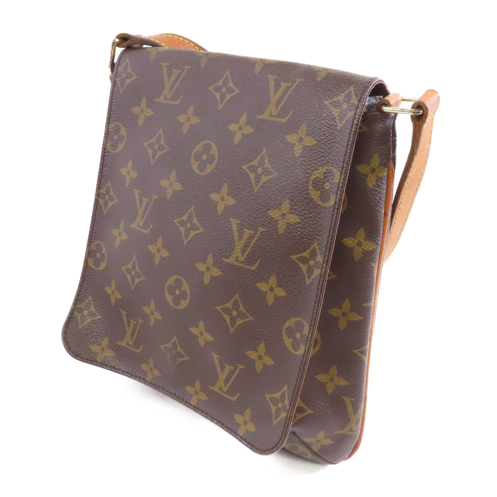 LOUIS VUITTON Monogram Musette Salsa金扣肩背袋棕色