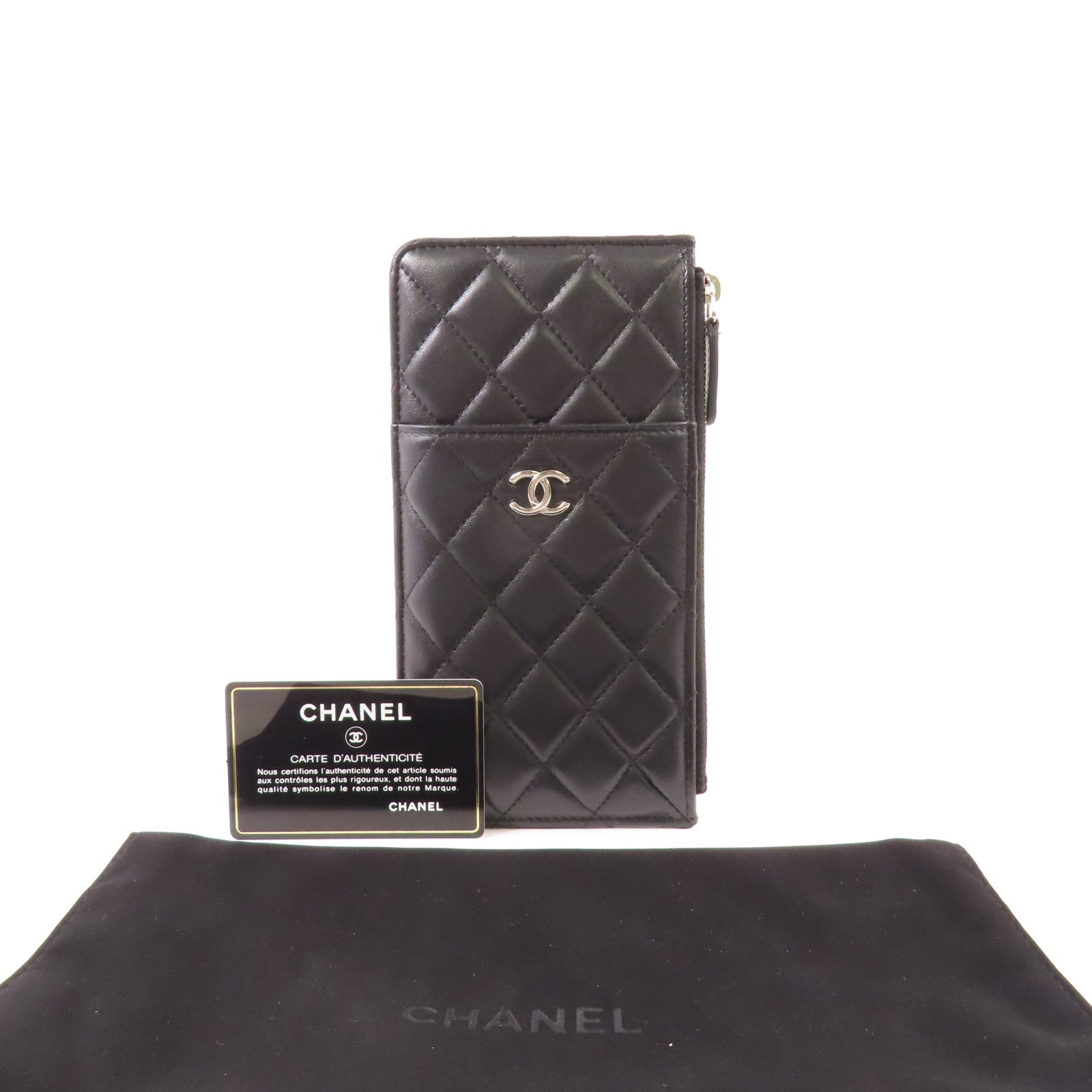 CHANEL 牛皮皮革Wallet銀扣長錢包