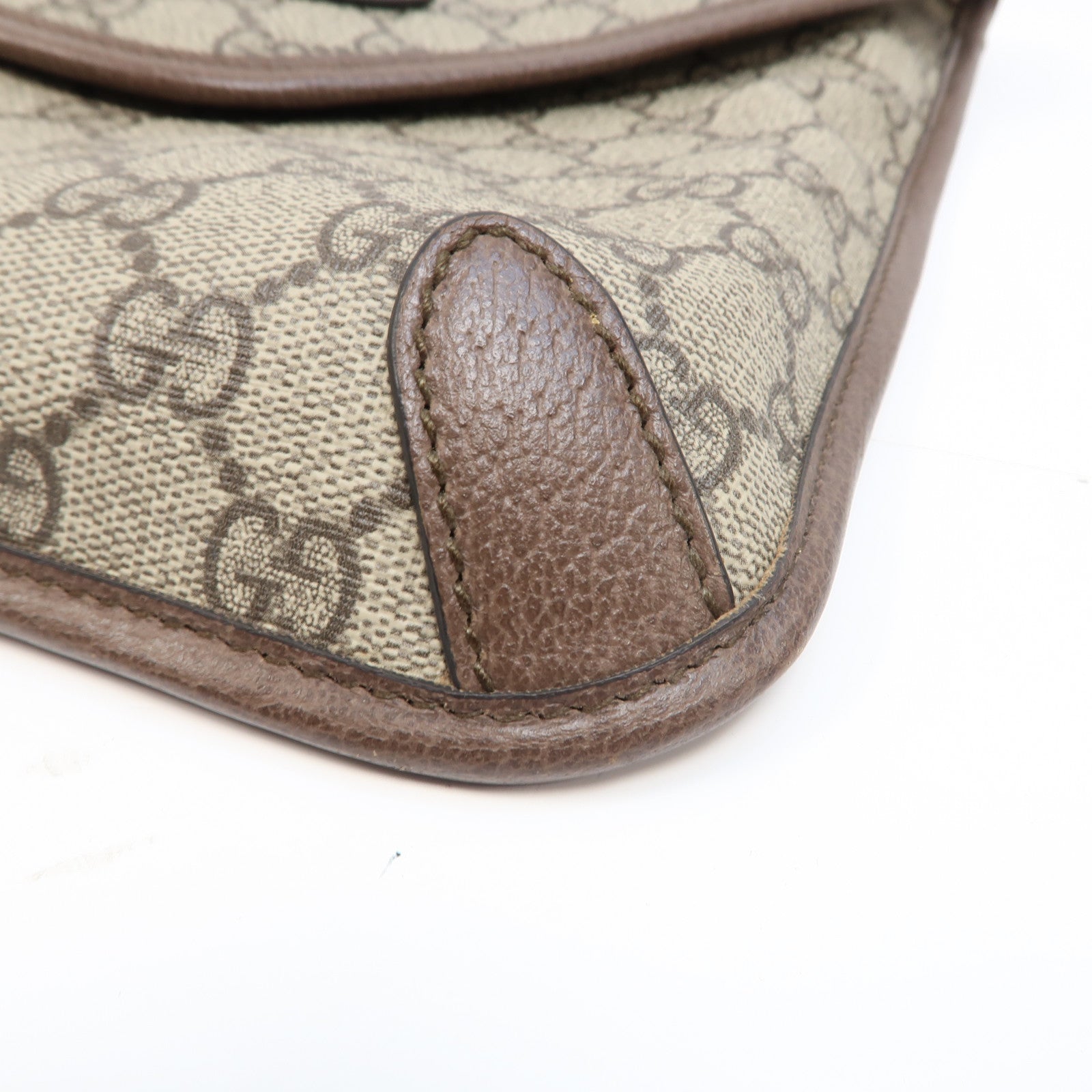 GUCCI 【激減優惠】塗層帆布Rajah金扣肩背袋啡色