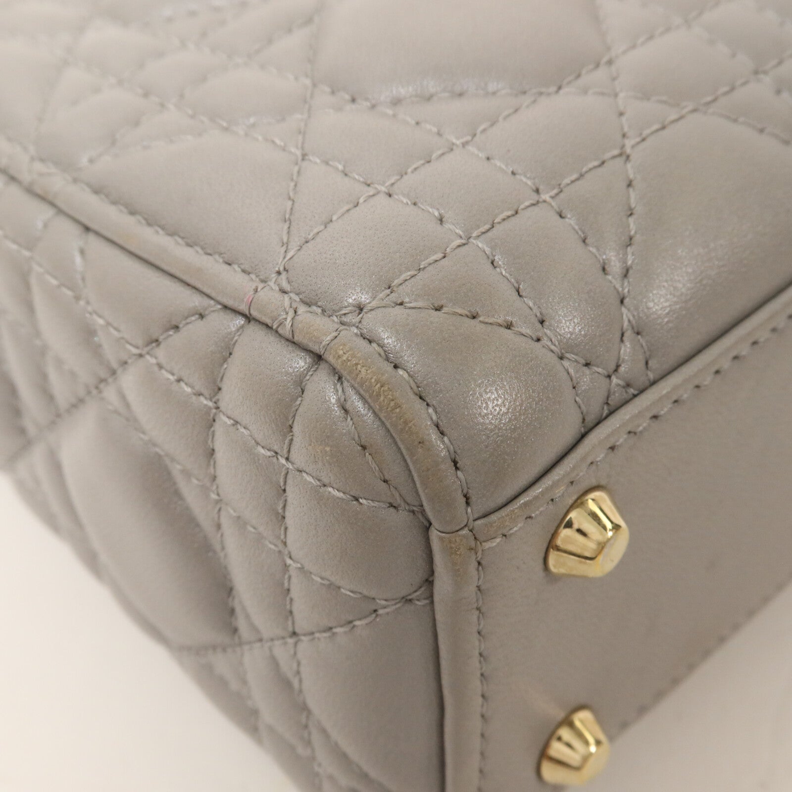Dior 羊皮皮革Lady Dior Mini鏈帶手挽肩背兩用袋