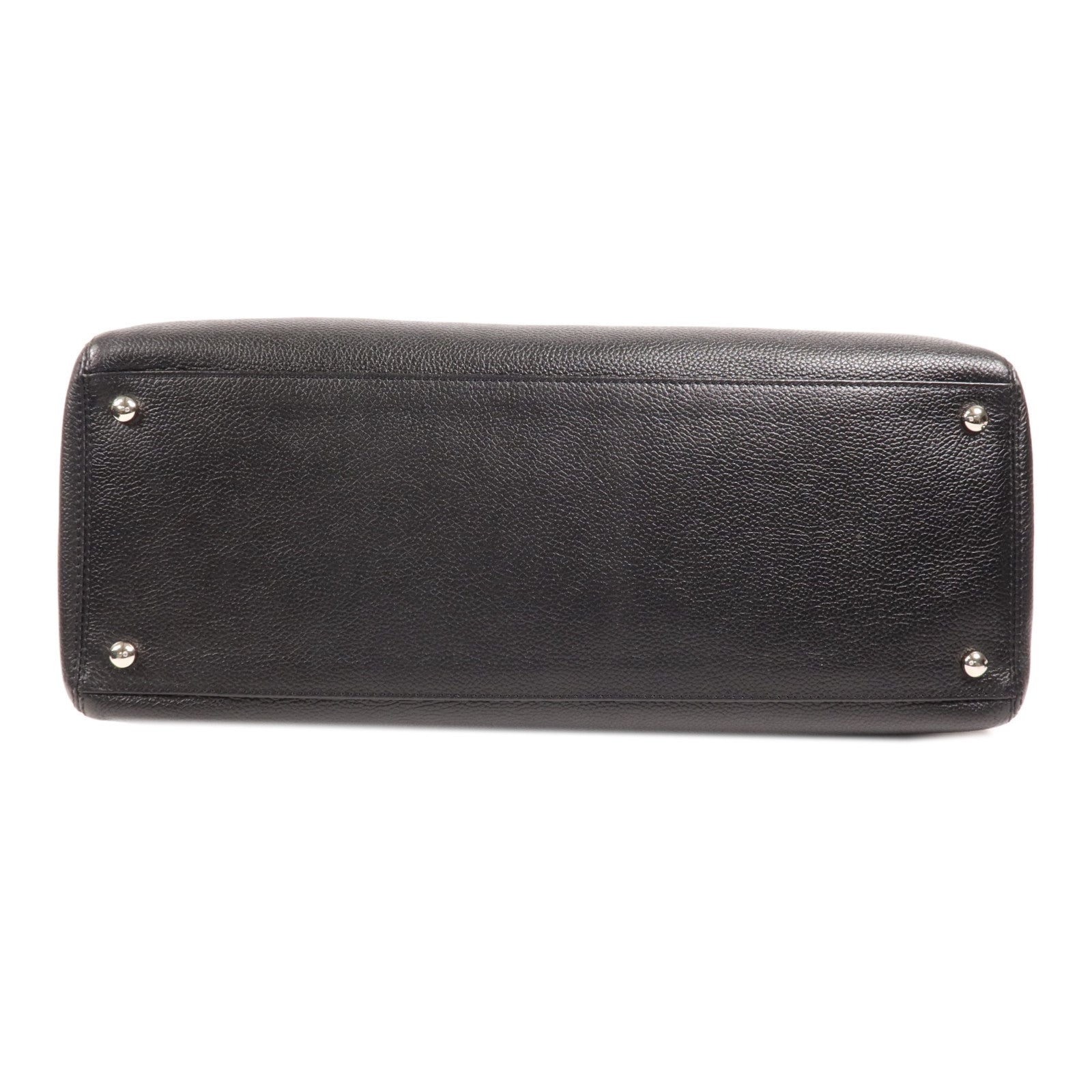 CHANEL 牛皮皮革Tote Bag銀扣手挽肩背兩用袋