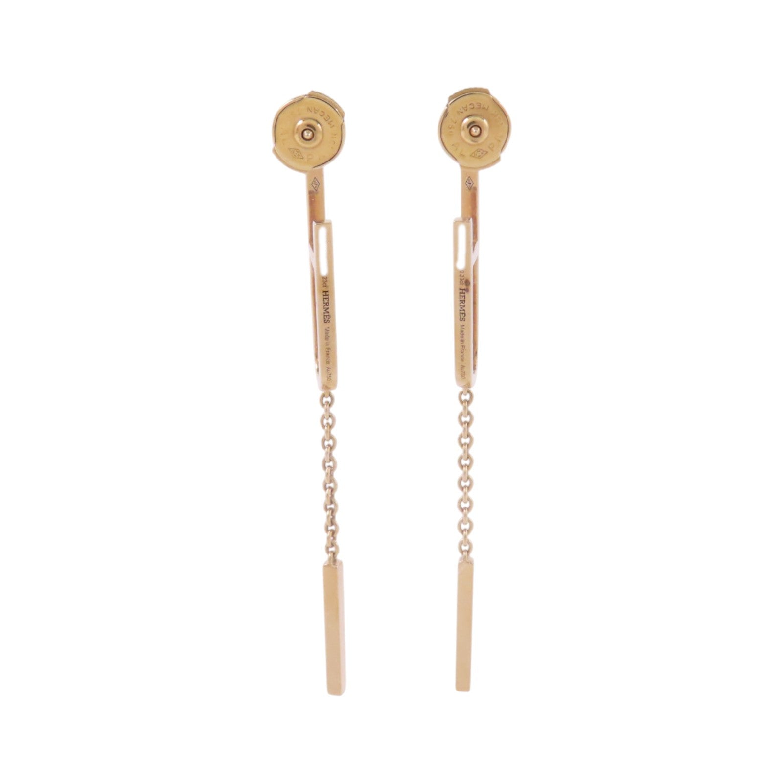 HERMES 18K玫瑰金D'oreilles Every Chain Dance MM Diamond Earrings金扣鑽石耳環