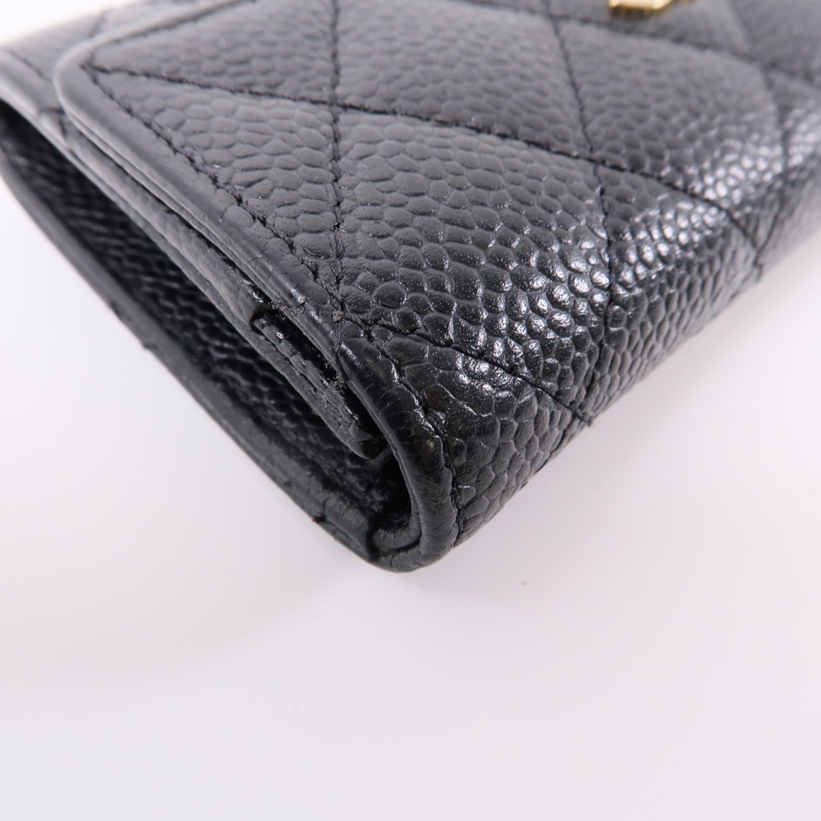 CHANEL 牛皮皮革Card Case金扣卡片套黑色