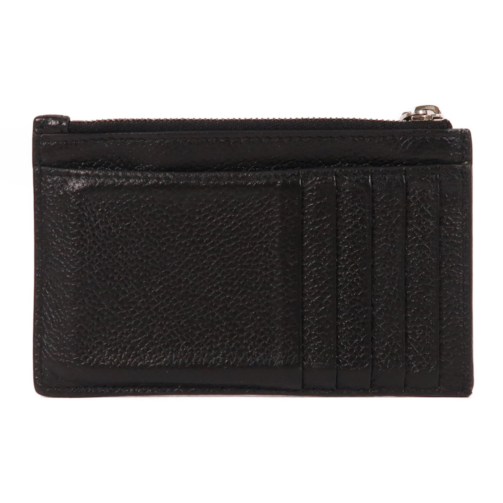 BALENCIAGA 牛皮皮革Card Case銀扣卡片套黑色