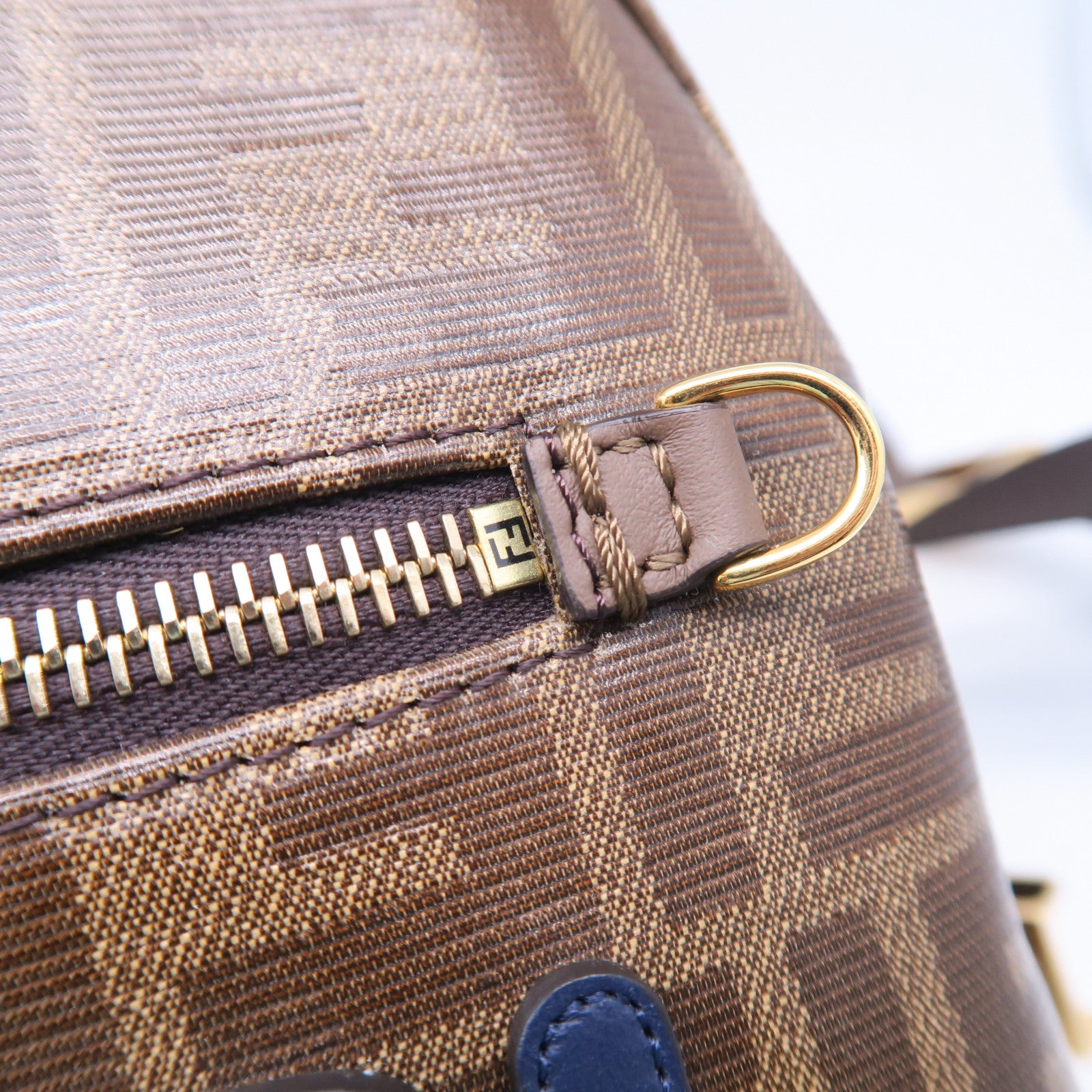 FENDI **【激減優惠】塗層帆布Backpack金扣背包啡色