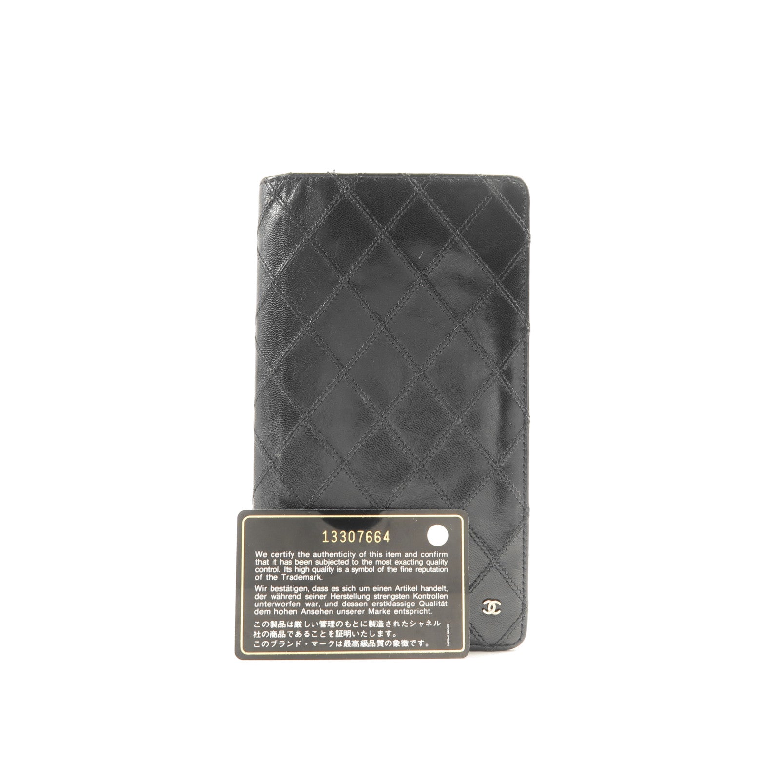 CHANEL 牛皮皮革Long Wallet銀扣長錢包