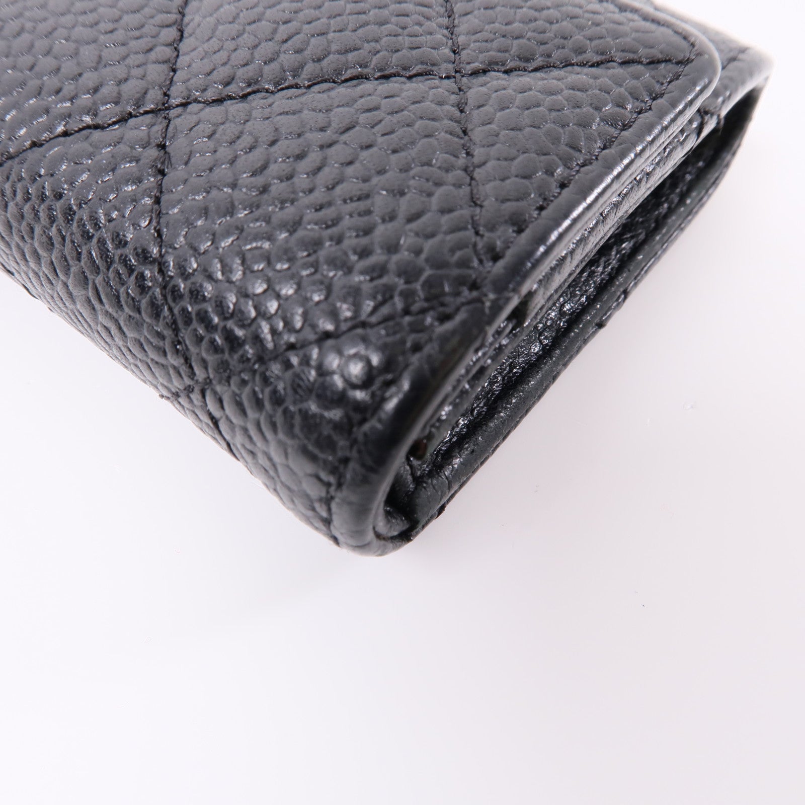 CHANEL 牛皮皮革Card Case金扣卡片套黑色