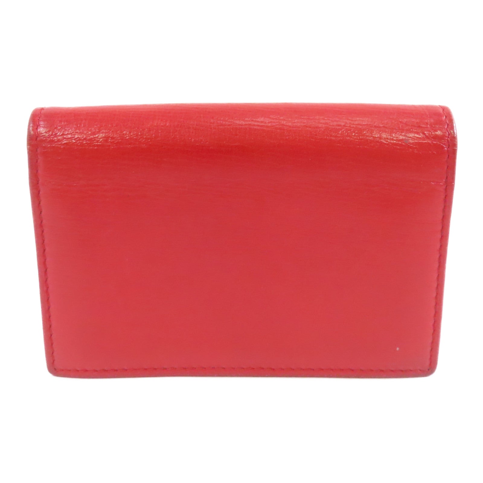 BVLGARI (PRICE DOWN) Card Case Calfskin Leather Red