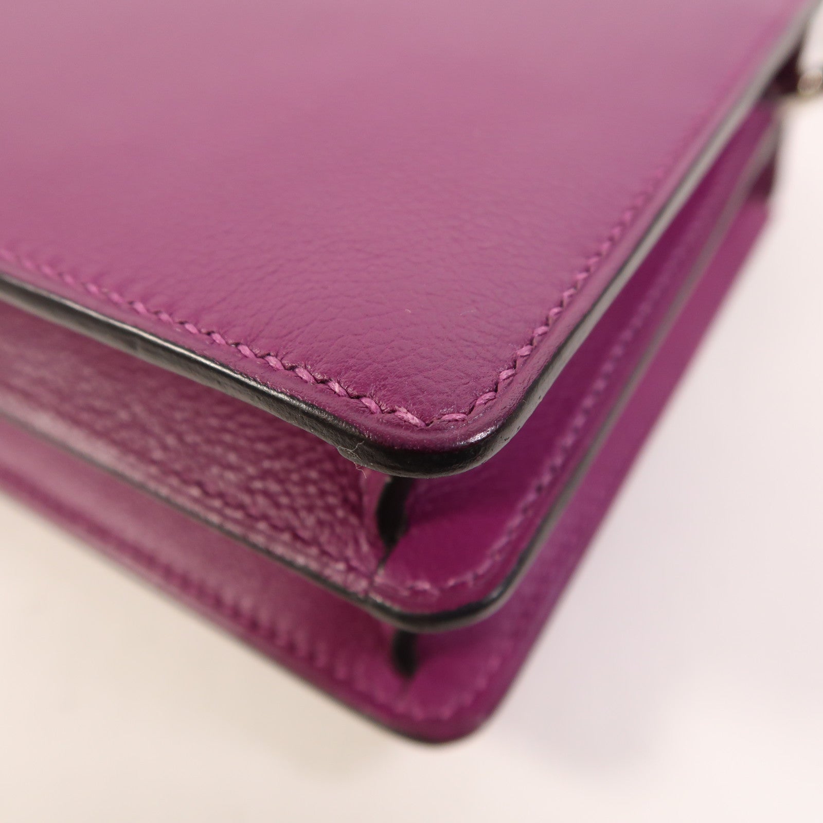 HERMES Evercolor皮革Roulis Mini銀扣肩背袋Anemone