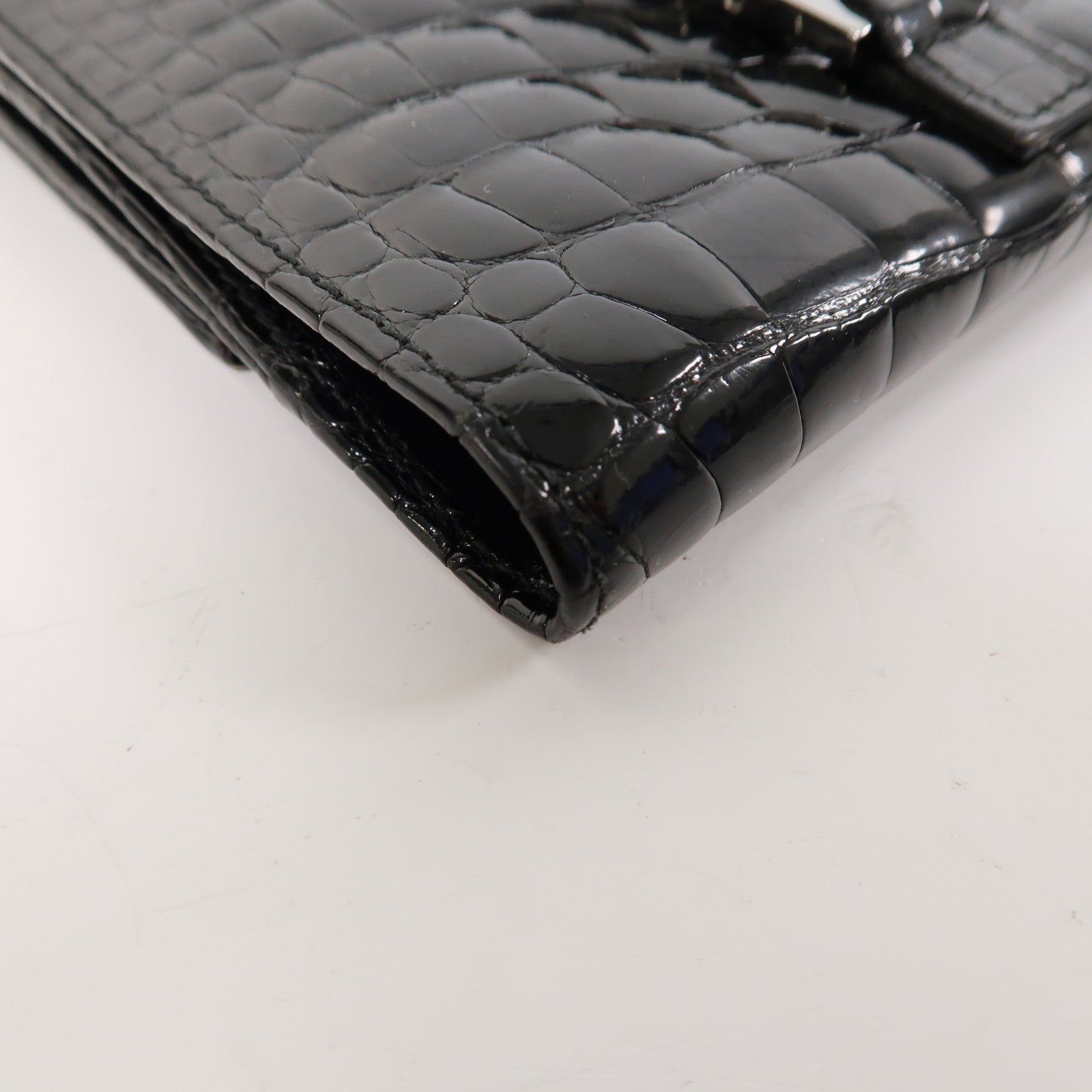 GUCCI 【激減優惠】鱷魚皮革Wallet錢包黑色