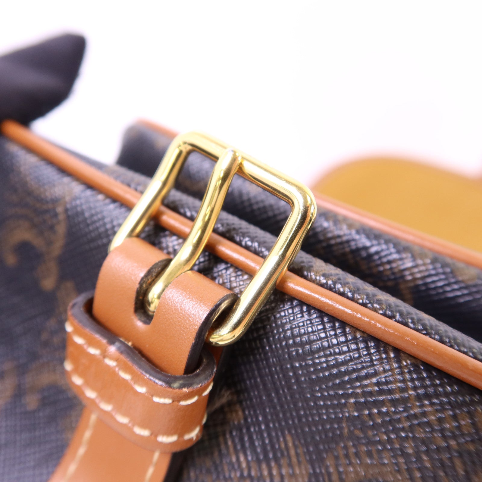 CELINE 塗層帆布Folco金扣肩背袋