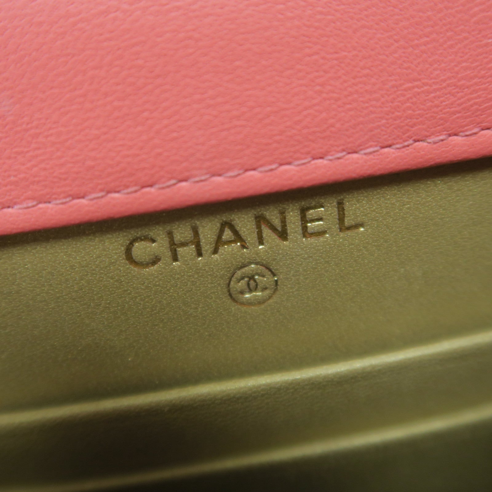 CHANEL **【激減優惠】菱格羊皮皮革Chain Shoulder Bag金扣鏈帶肩背袋粉紅色