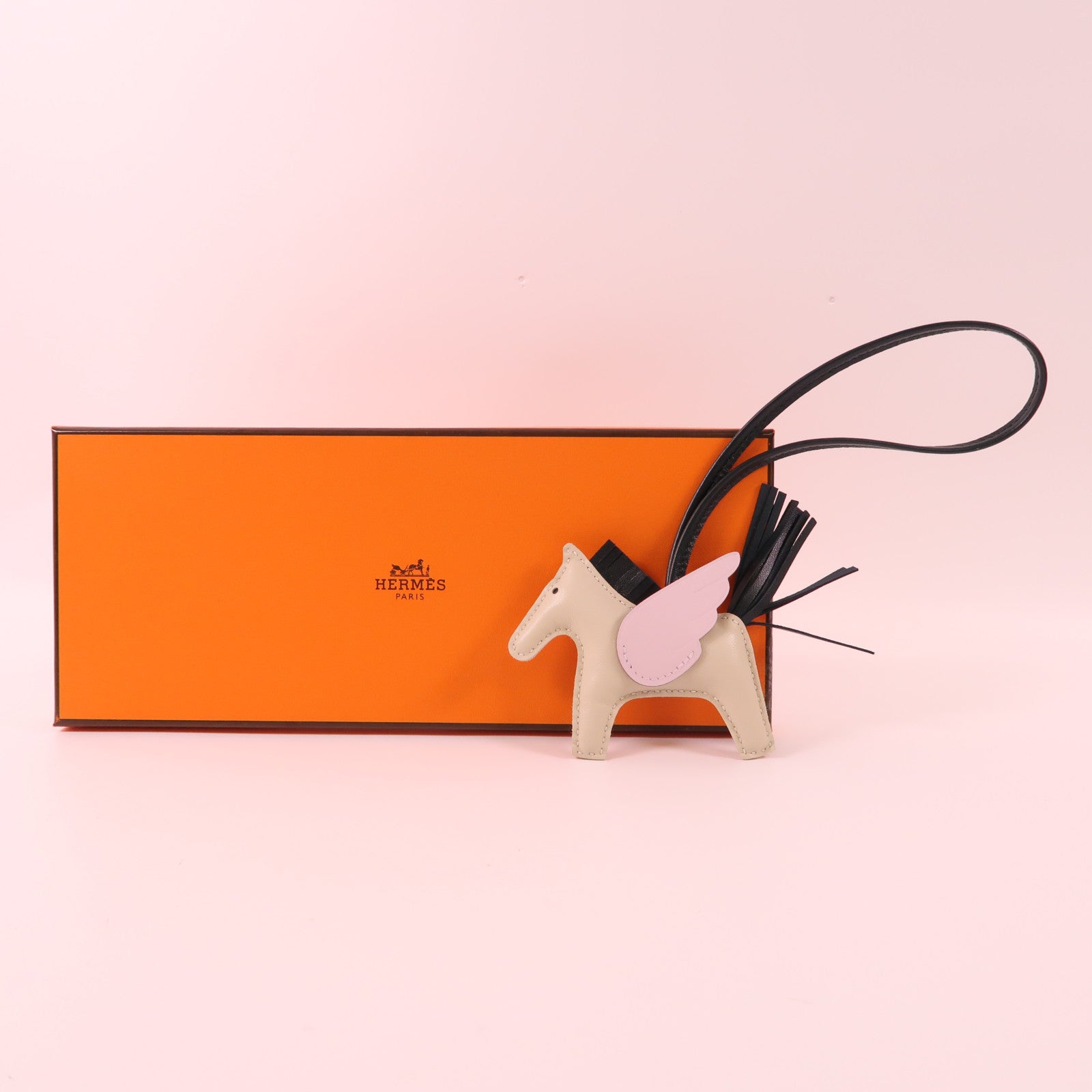 HERMES Swift皮革Rodeo Pegase PM掛飾Nata