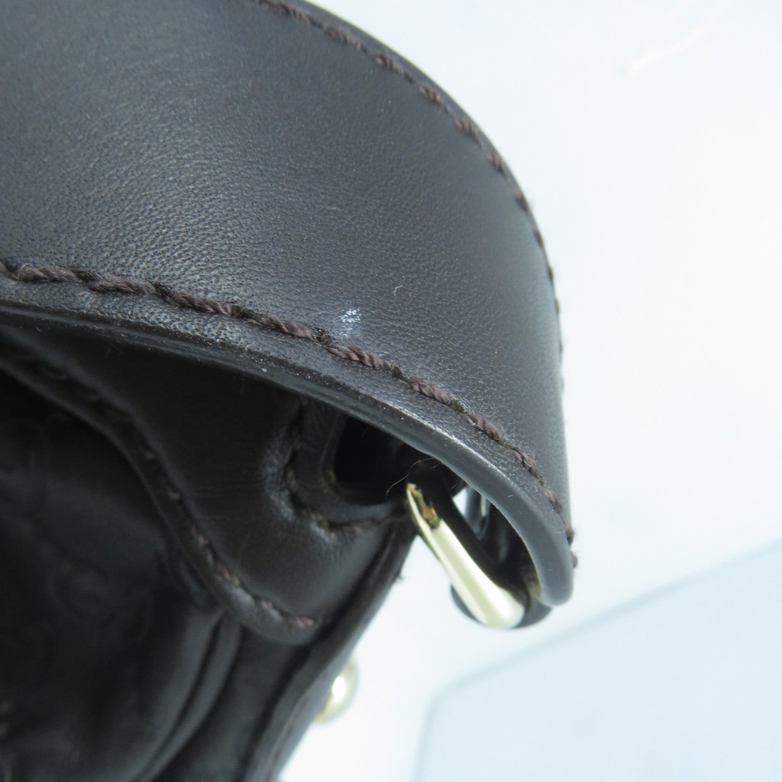 GUCCI 皮革Shoulder Bag金扣肩背袋啡色