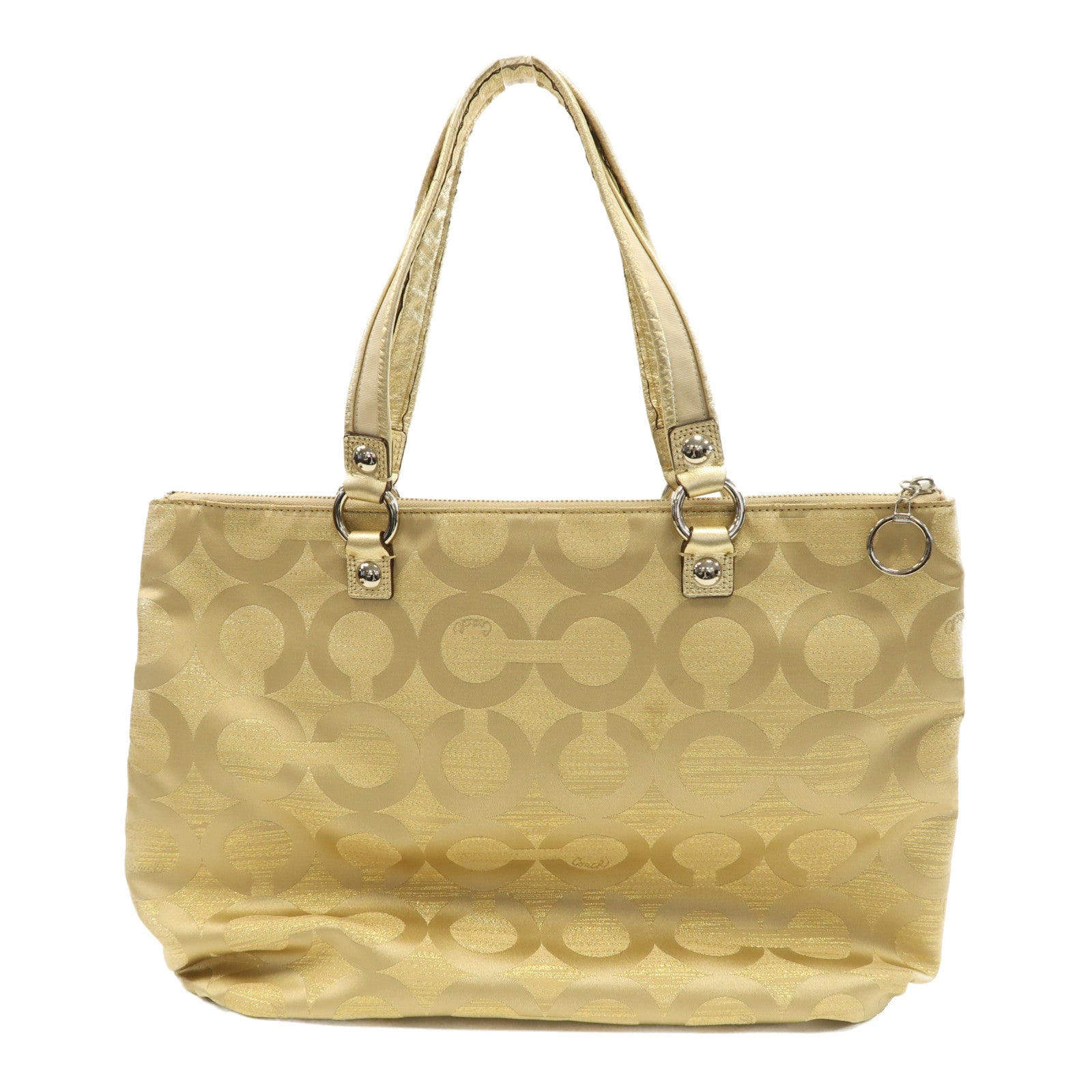 COACH GHW Tote Bag 15865 Canvas Gold