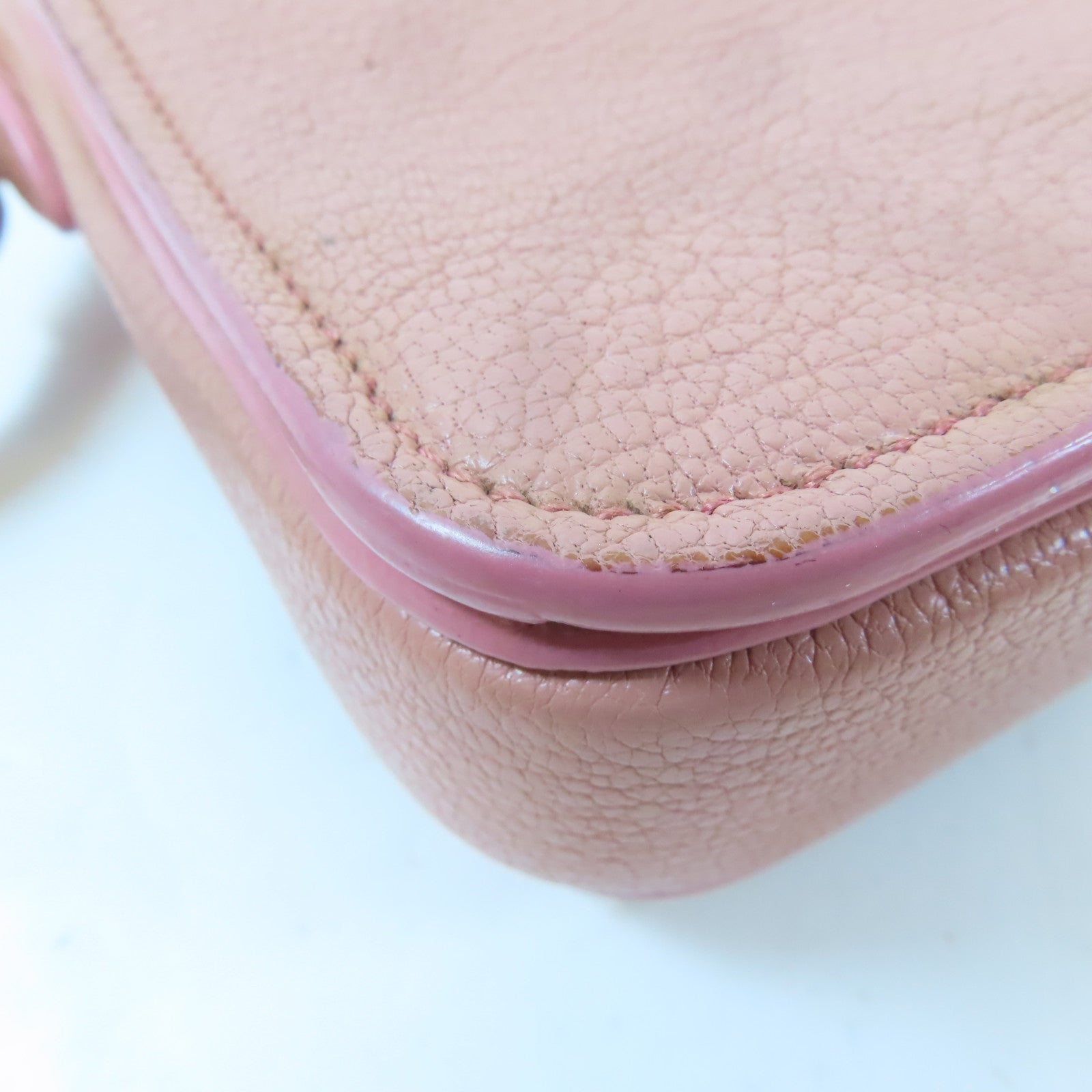 Miu Miu 牛皮皮革2 Way Shoulder Bag金扣手挽肩背兩用袋粉紅色