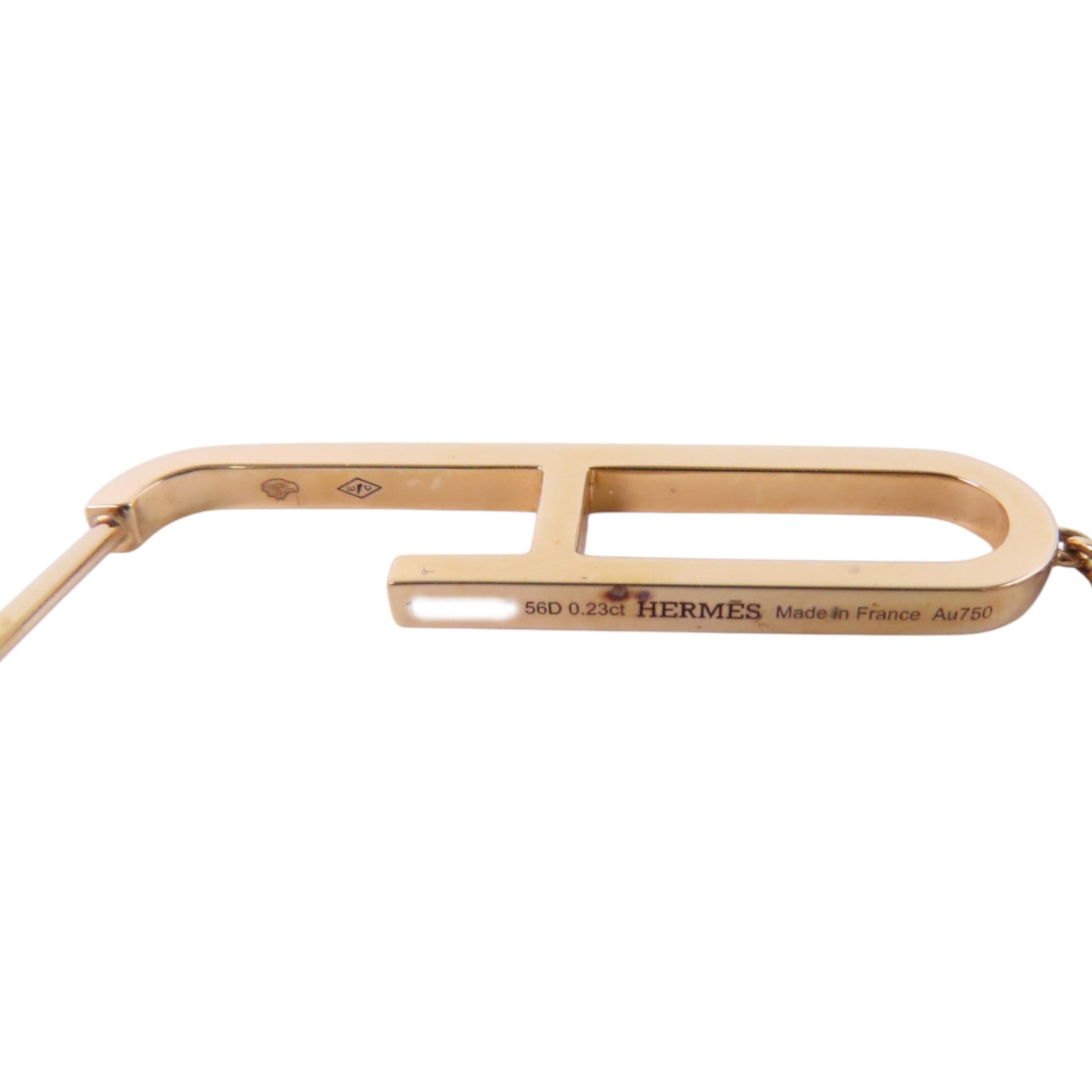 HERMES 18K玫瑰金D'oreilles Every Chain Dance MM Diamond Earrings金扣鑽石耳環