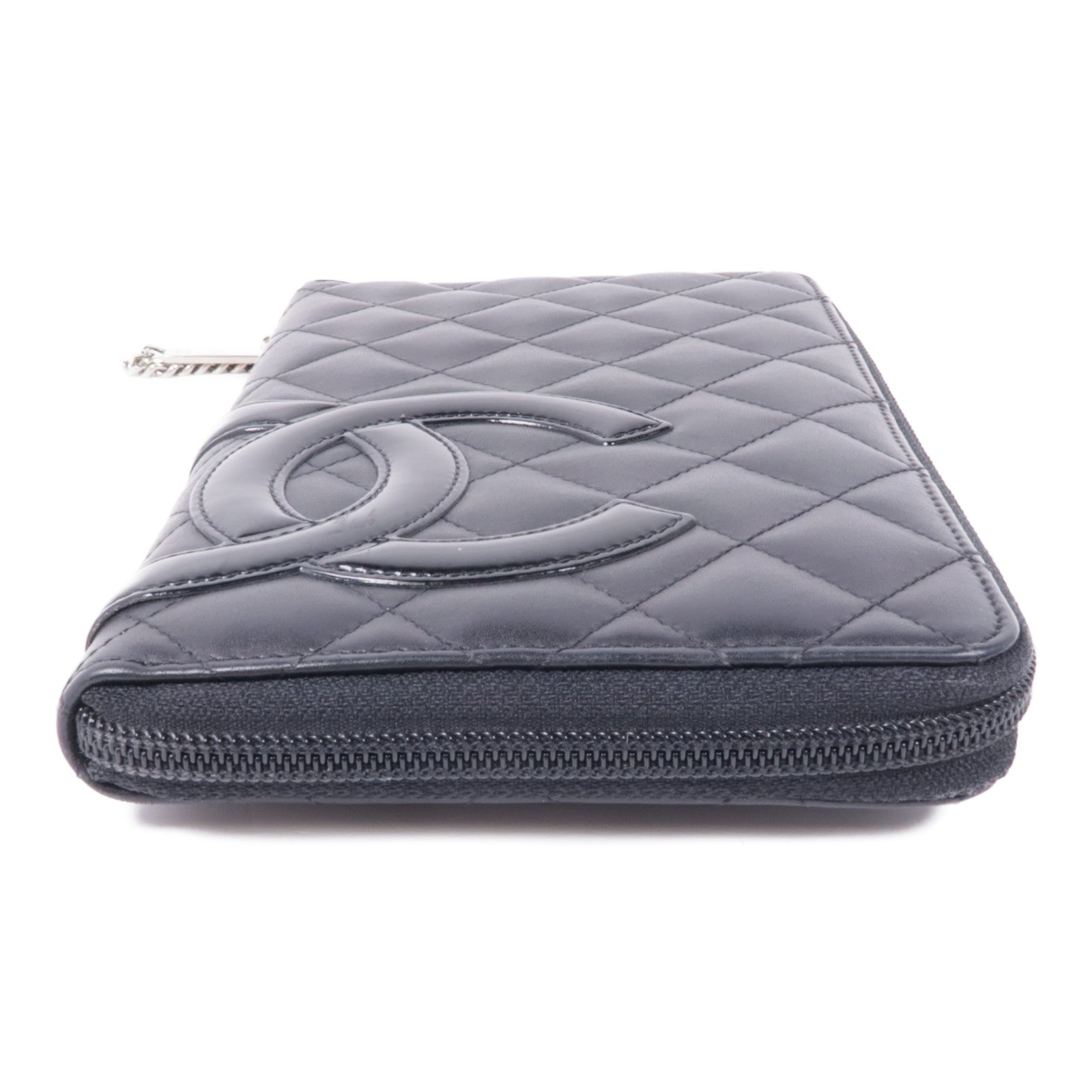 CHANEL 【激減優惠】牛皮皮革Cambon Zipper Long Wallet銀扣長錢包