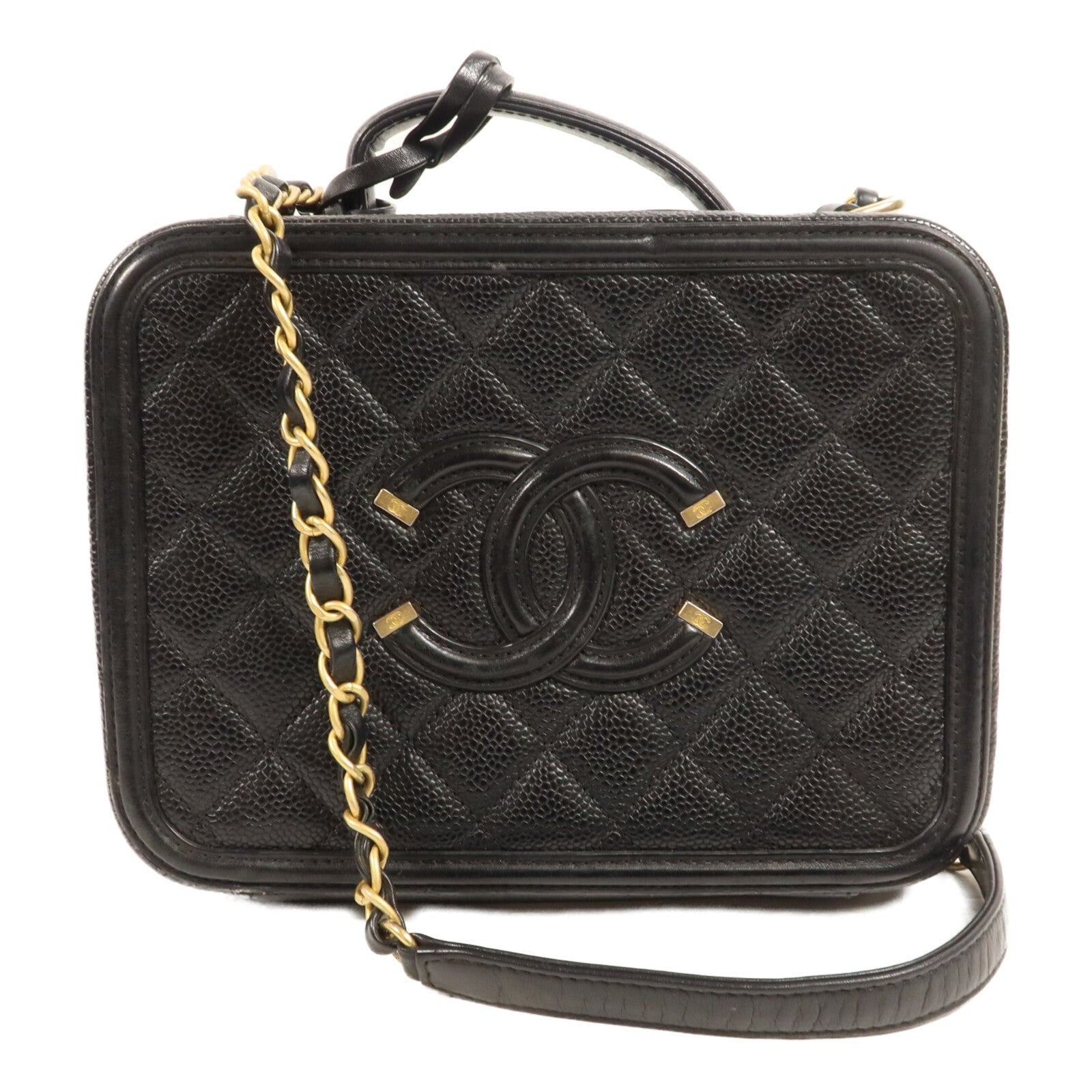 CHANEL 牛皮皮革Vanity Case手挽肩背兩用袋