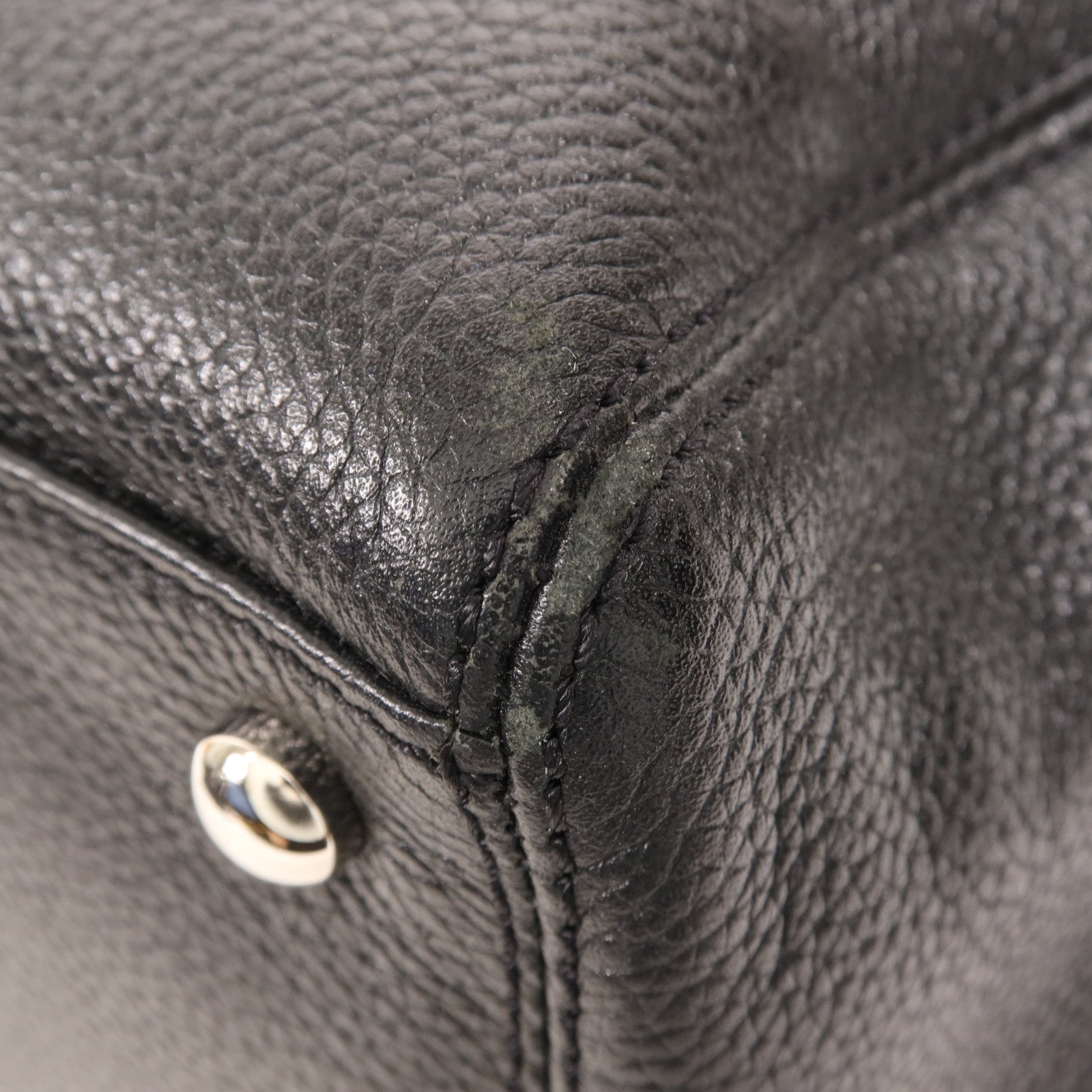 CHANEL 牛皮皮革Tote Bag銀扣手挽肩背兩用袋