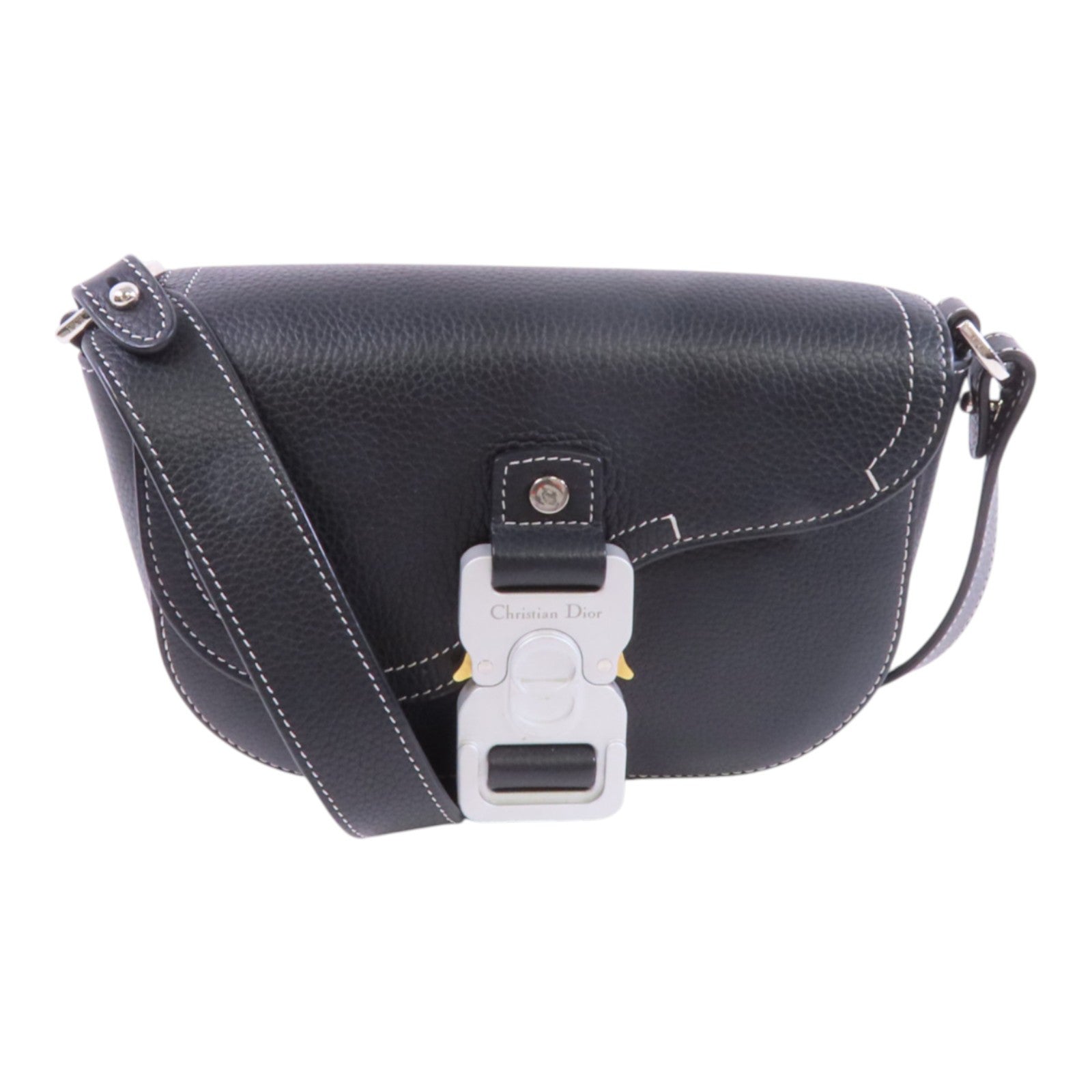 Dior 牛皮皮革Mini Saddie銀扣肩背袋