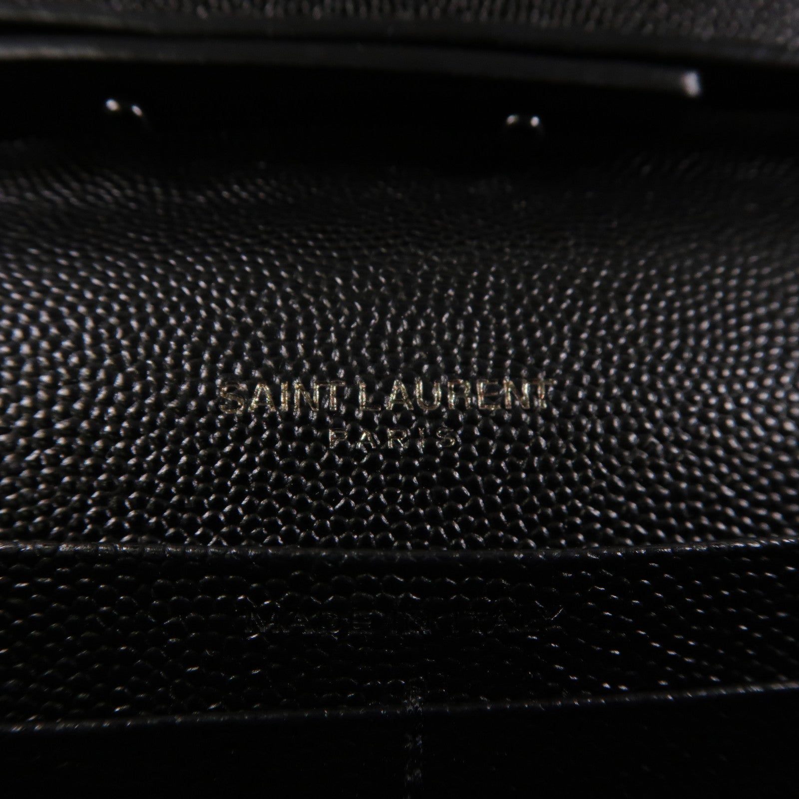 SAINT LAURENT 牛皮皮革Wallet On Chain鏈帶肩背袋黑色