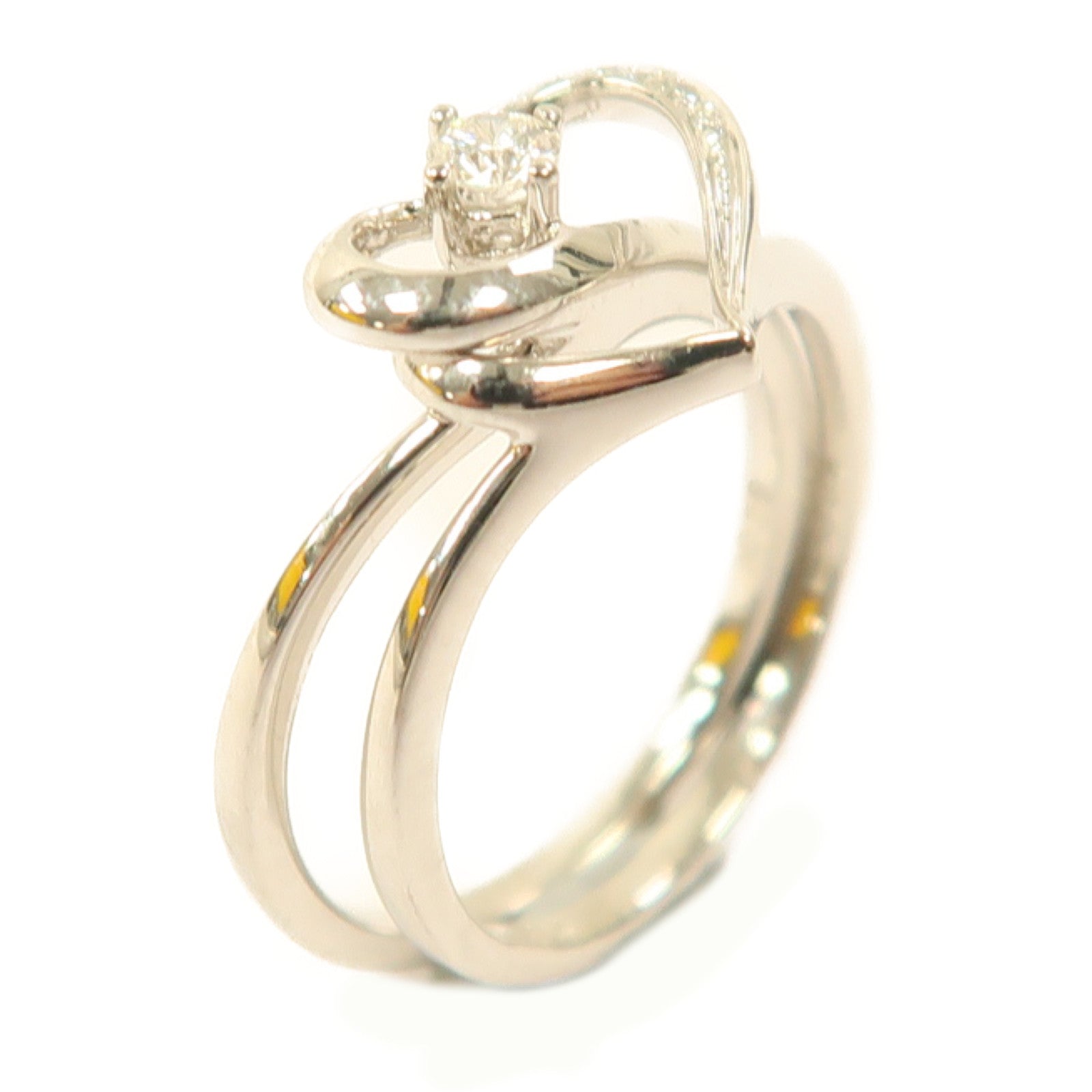 JEWELRY 【激減優惠】18K白金Diamond Ring 0.09ct/0.04ct鑽石戒指US#5