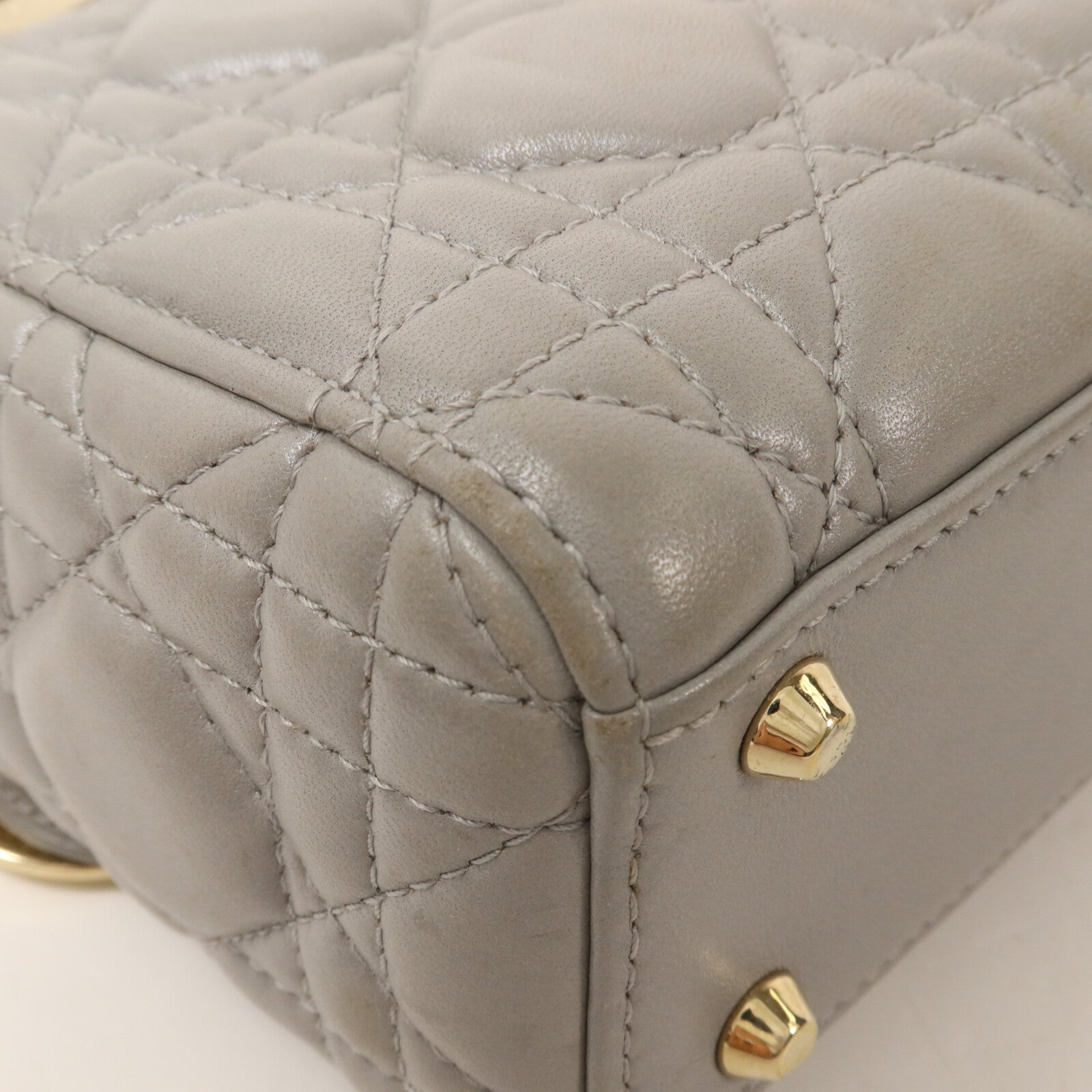 Dior 羊皮皮革Lady Dior Mini鏈帶手挽肩背兩用袋