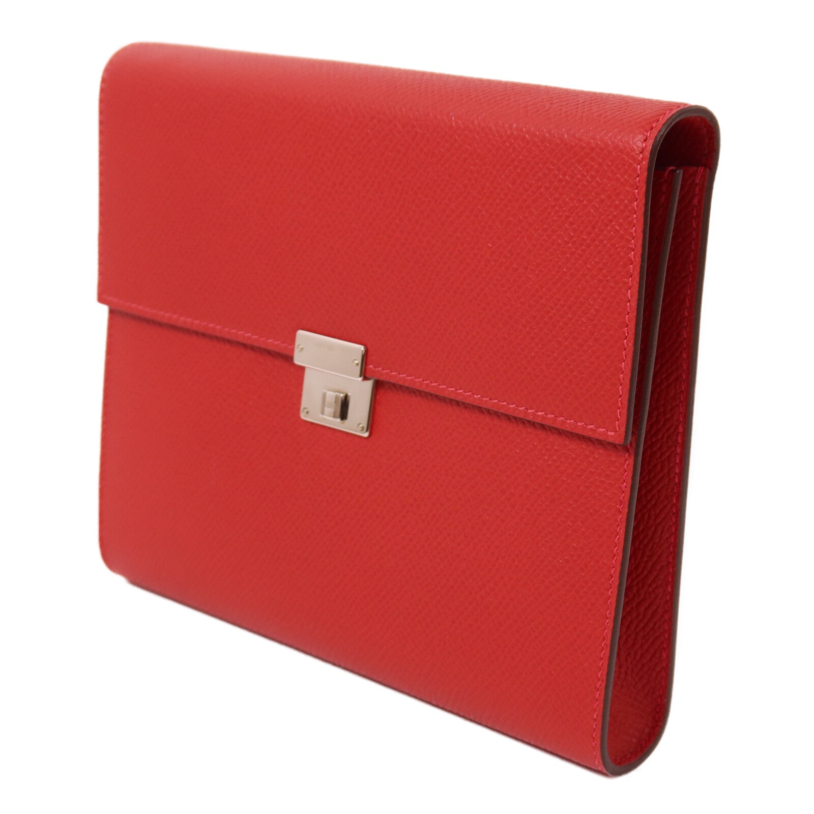HERMES Epsom皮革Clic 16肩背袋Rouge Casaque