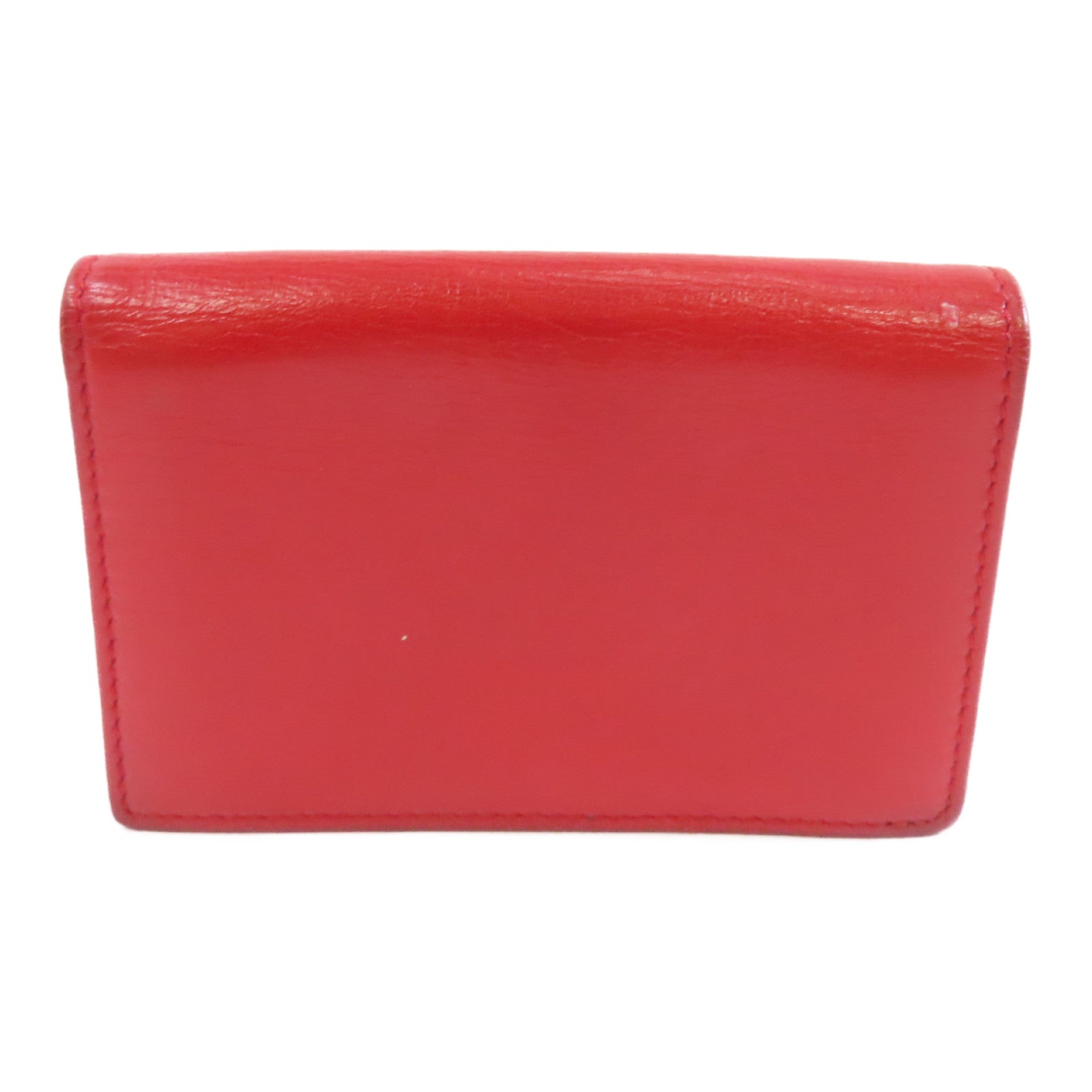 BVLGARI (PRICE DOWN) Card Case Calfskin Leather Red