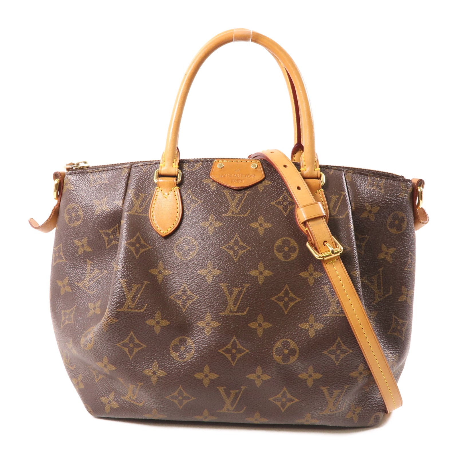 LOUIS VUITTON Monogram Turenne PM金扣手挽肩背兩用袋棕色