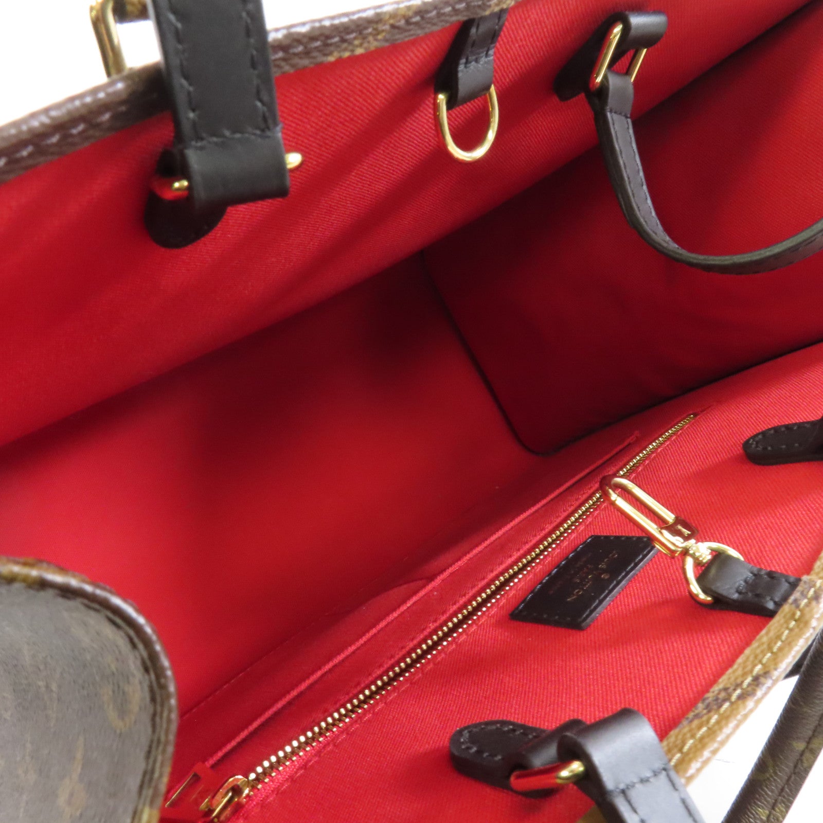 LOUIS VUITTON Monogram Giant/Monogram Reverse On The Go MM金扣手挽肩背兩用袋啡色