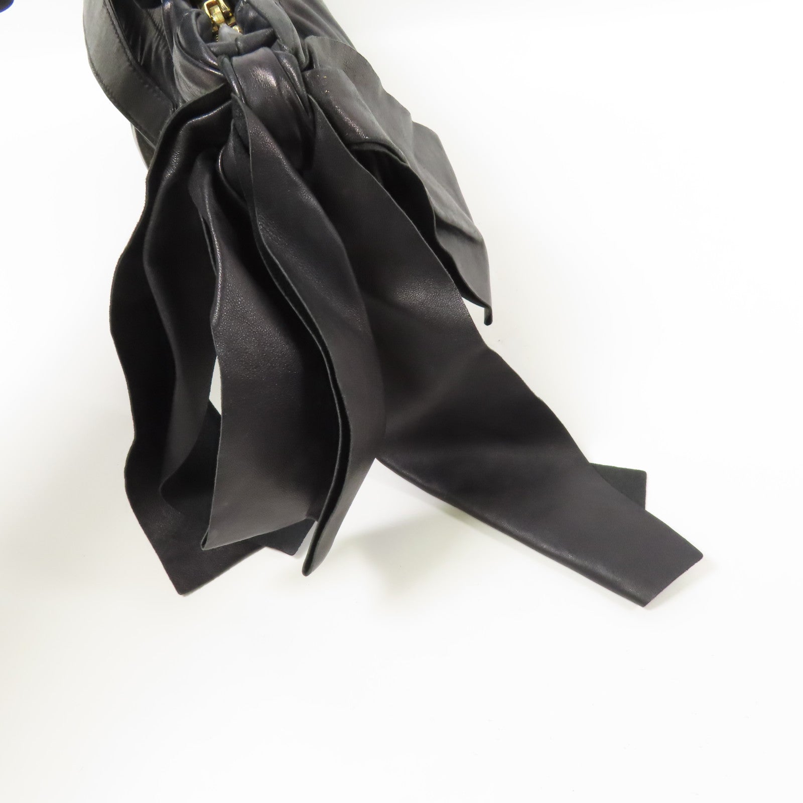 PRADA 皮革Nappa Antique金扣手拿包