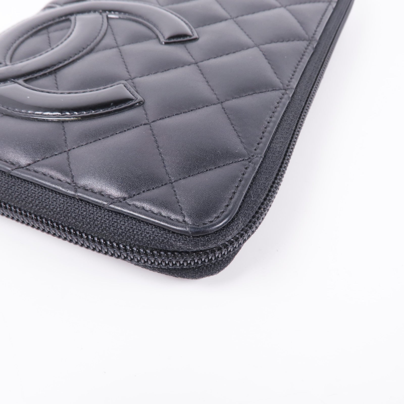 CHANEL 【激減優惠】牛皮皮革Cambon Zipper Long Wallet銀扣長錢包