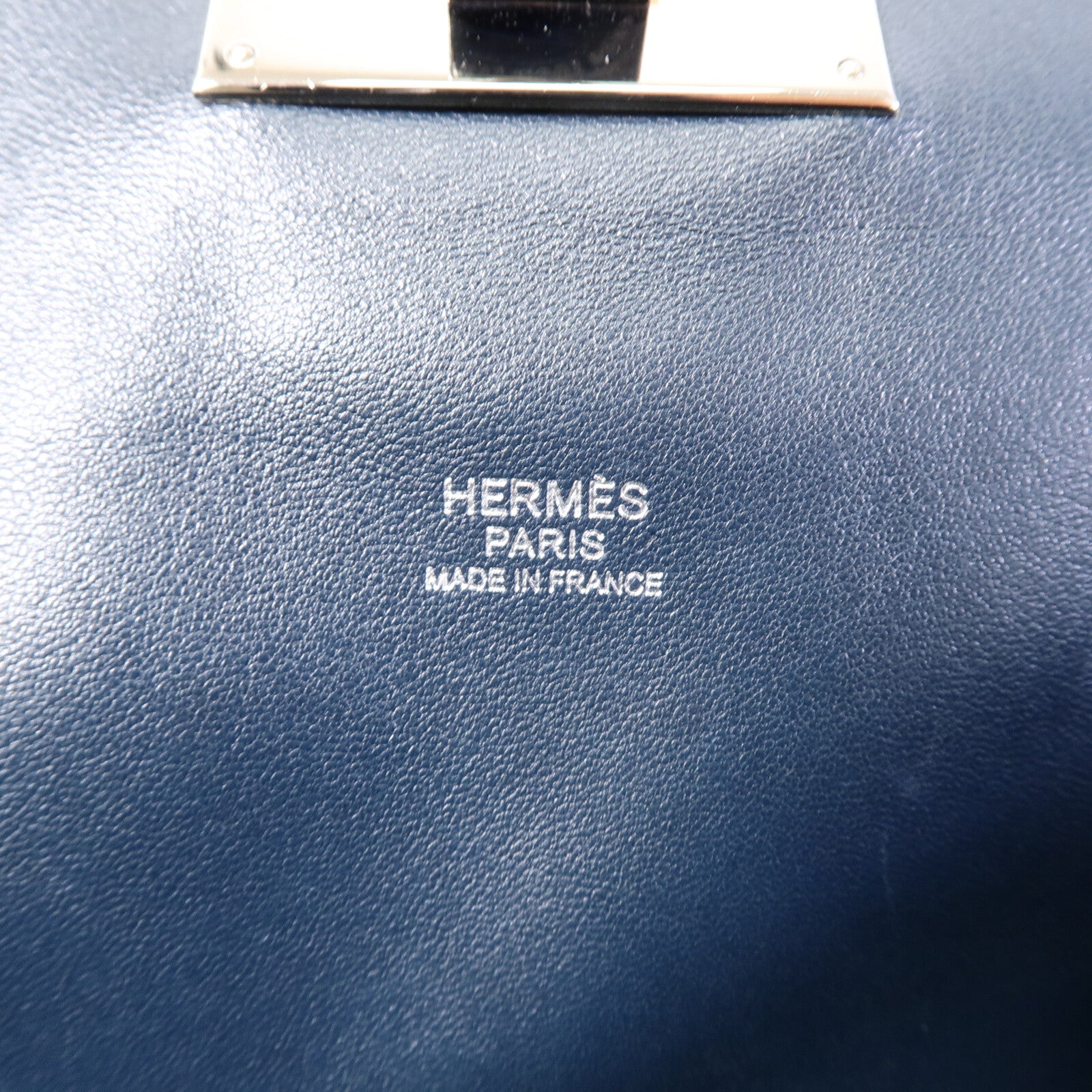 HERMES Evercolor皮革Toolbox 26手挽肩背兩用袋Bleu Ocean