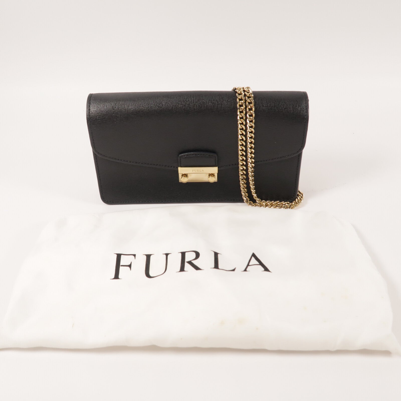 Furla 牛皮皮革Chain Shoulder Bag鏈帶肩背袋