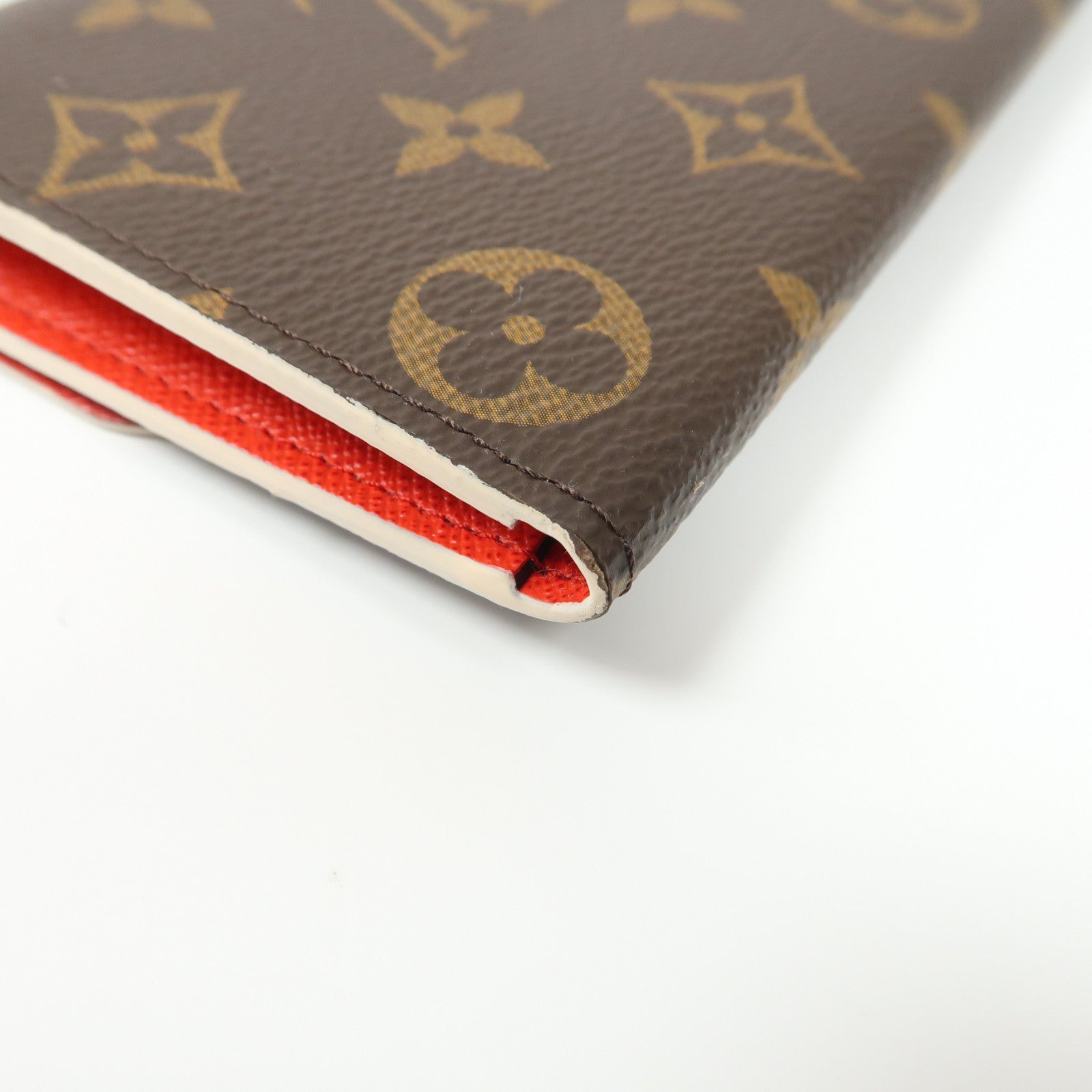 LOUIS VUITTON Monogram Emilie Wallet金扣長錢包啡色/紅色