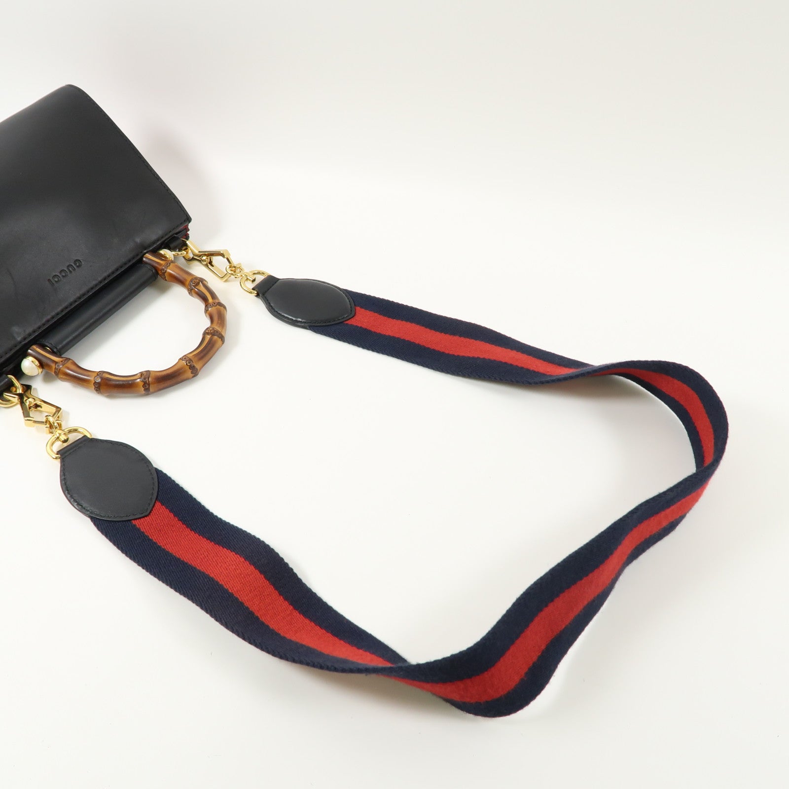 GUCCI 牛皮皮革2 Way Shoulder Bag金扣手挽肩背兩用袋黑色