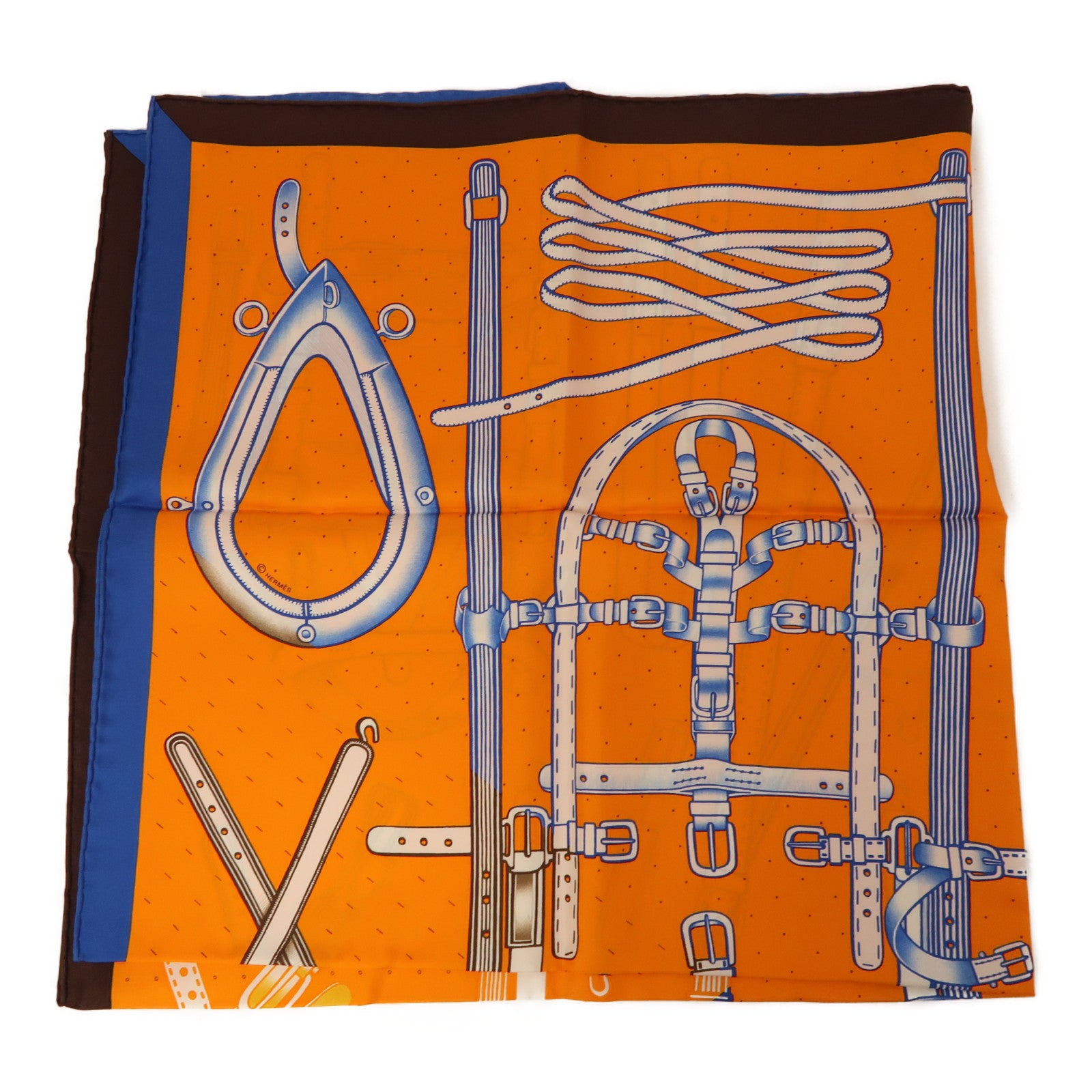HERMES 絲質Scarf圍巾橙色