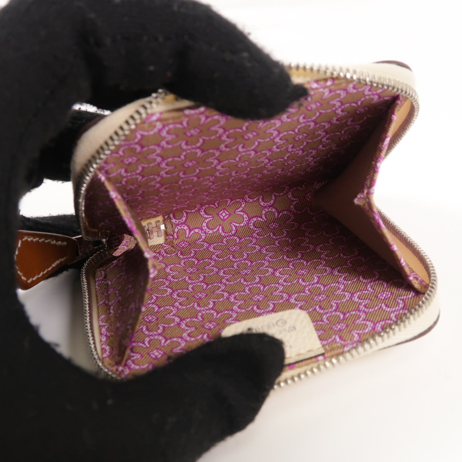 HERMES Epsom皮革Silk In P. Monnaie零錢包Nata