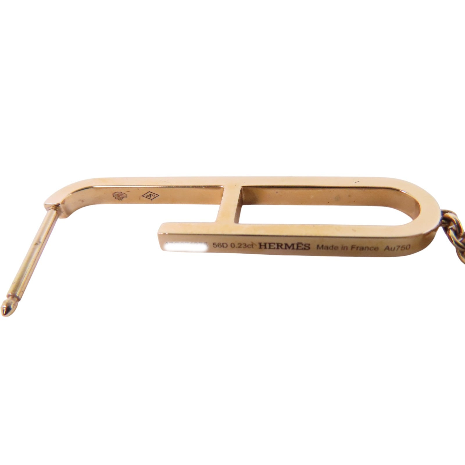 HERMES 18K玫瑰金D'oreilles Every Chain Dance MM Diamond Earrings金扣鑽石耳環