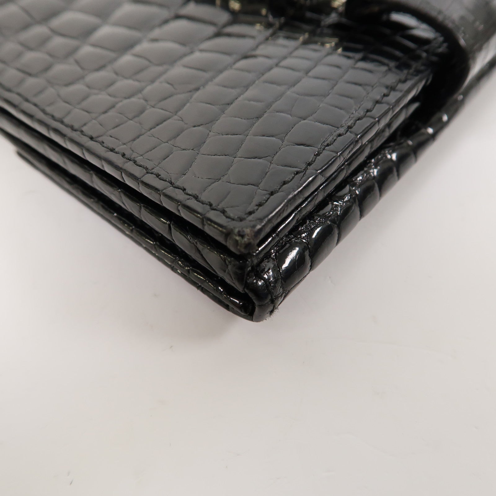 GUCCI 【激減優惠】鱷魚皮革Wallet錢包黑色