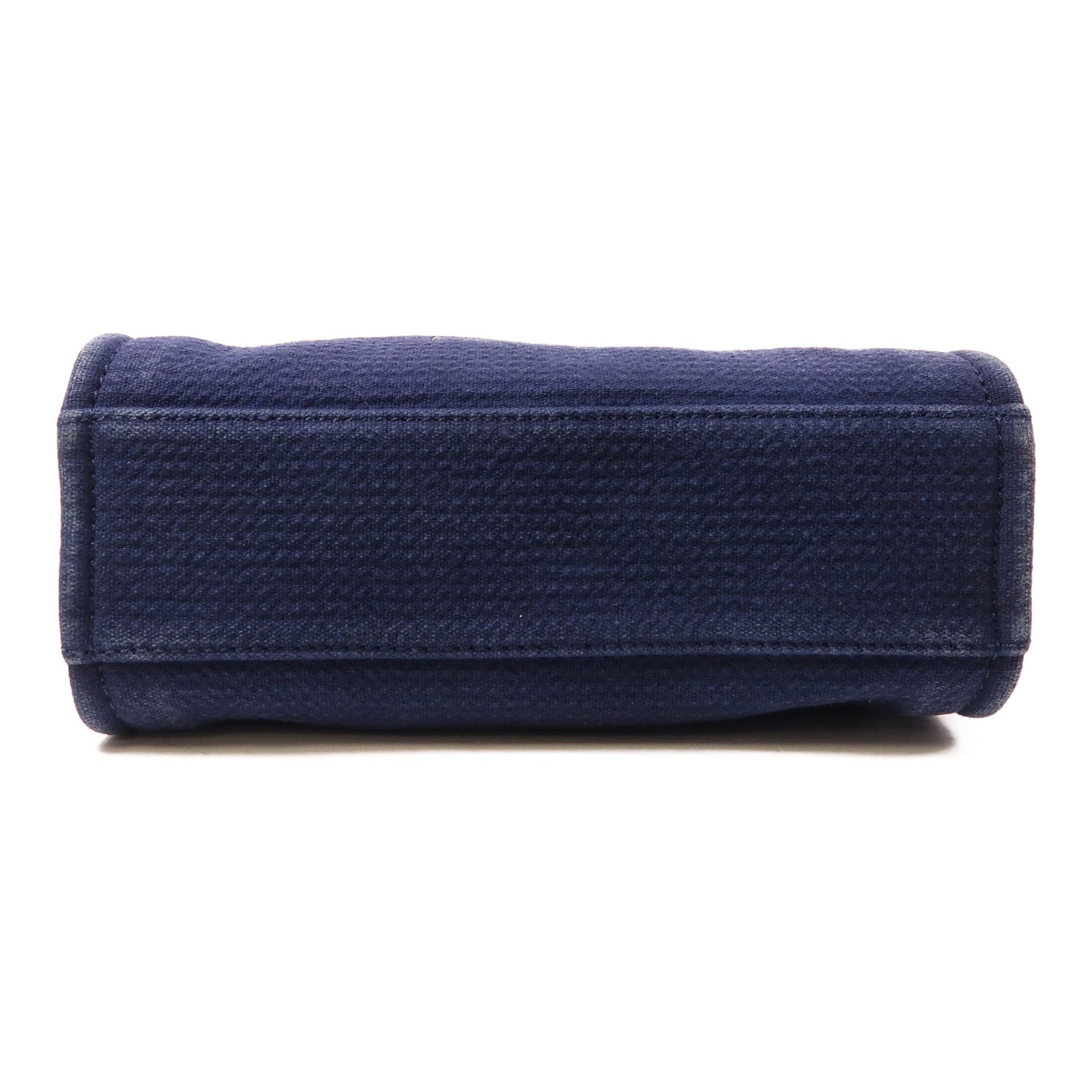 CHANEL 帆布Mini Deauville Tote銀扣鏈帶肩背袋