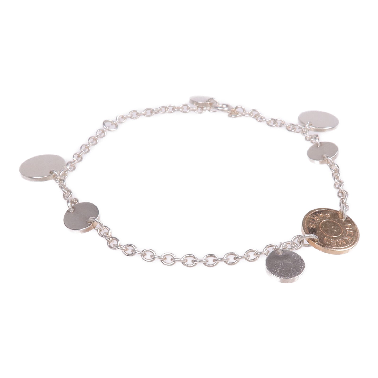 HERMES 18K玫瑰金/925純銀Ex-Libris Bracelet手鏈
