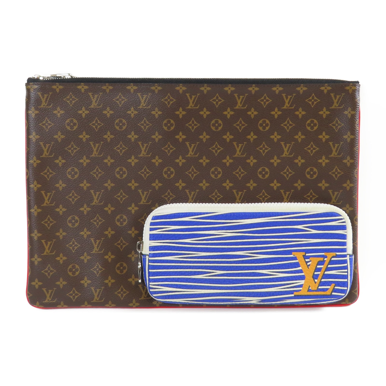 LOUIS VUITTON **【激減優惠】Monogram Patchwork Pochette A4金扣手拿包啡色