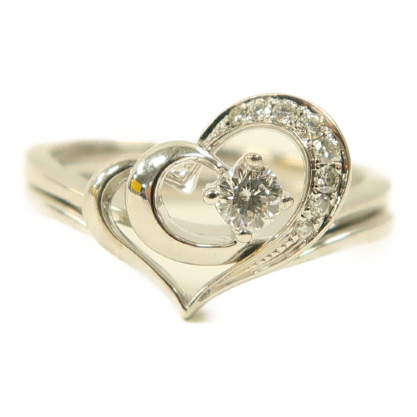 JEWELRY 【激減優惠】18K白金Diamond Ring 0.09ct/0.04ct鑽石戒指US#5