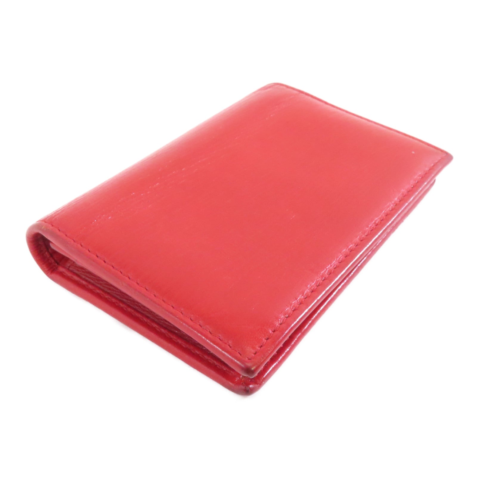 BVLGARI (PRICE DOWN) Card Case Calfskin Leather Red