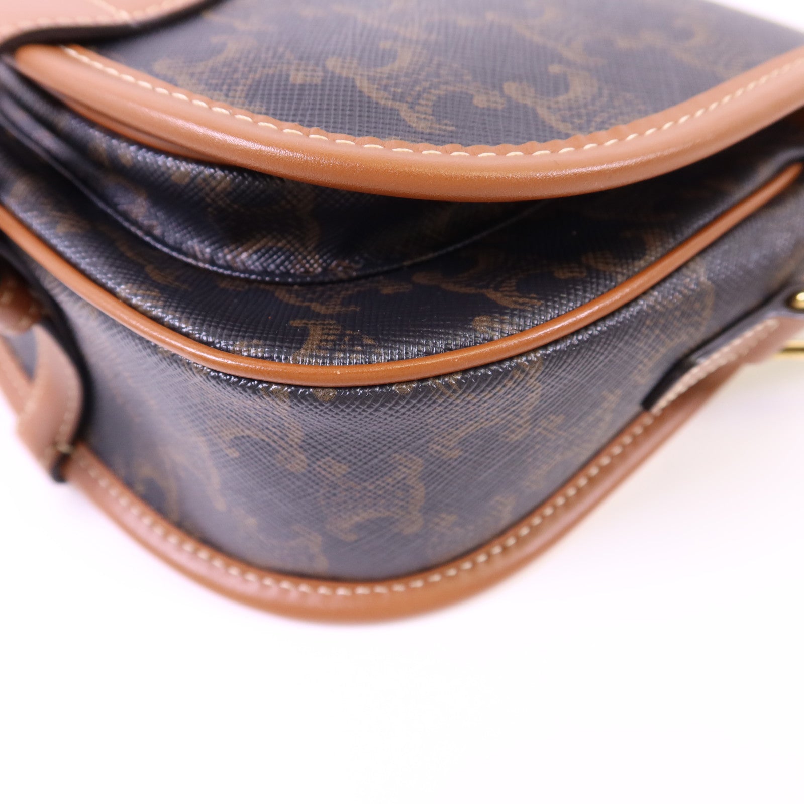 CELINE 塗層帆布Folco金扣肩背袋