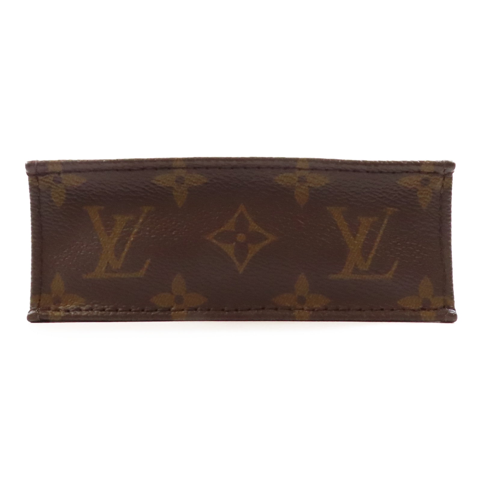 LOUIS VUITTON Monogram Petit Sac Plat金扣手挽肩背兩用袋棕色