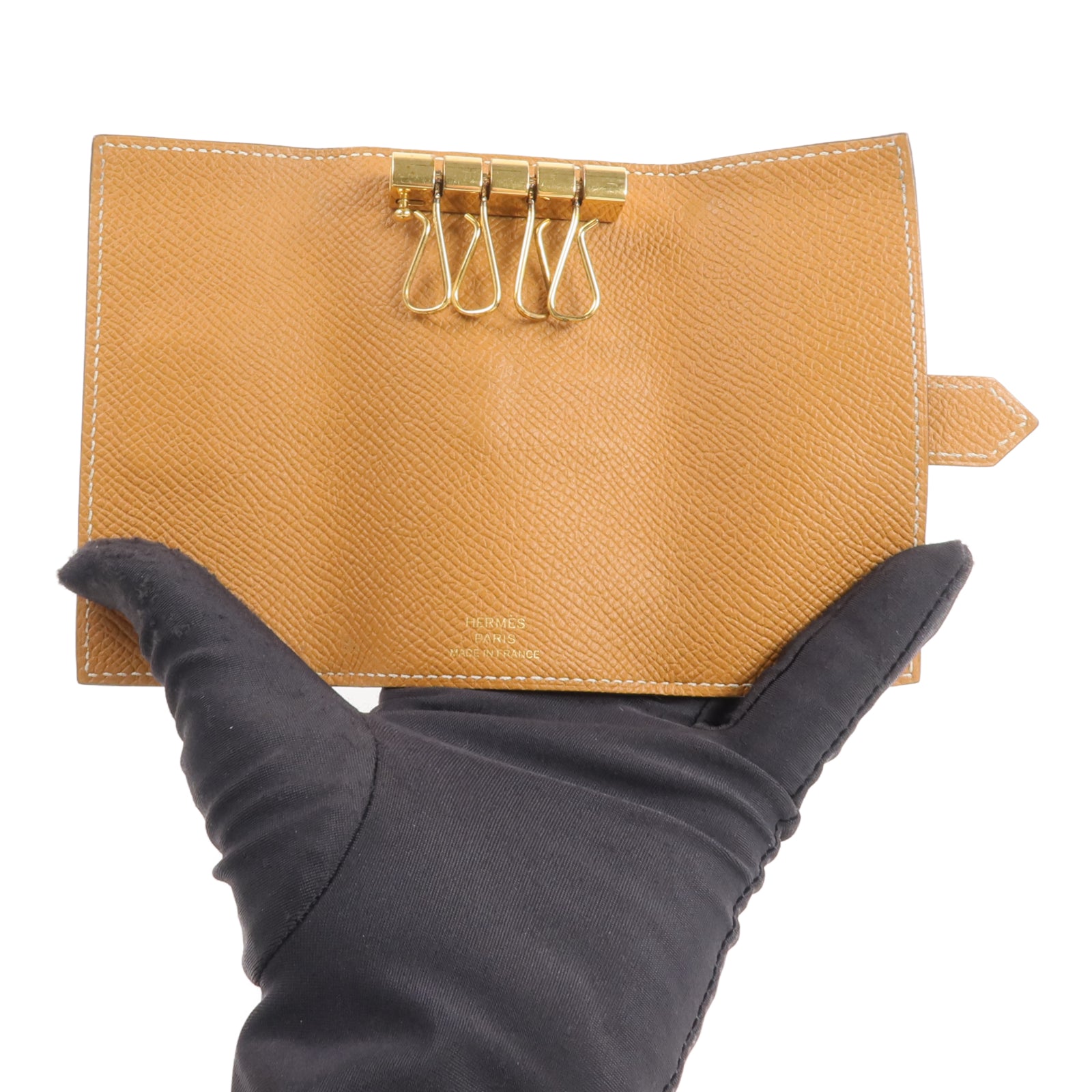 HERMES Epsom皮革Bearn Key Holder鎖匙包Gold